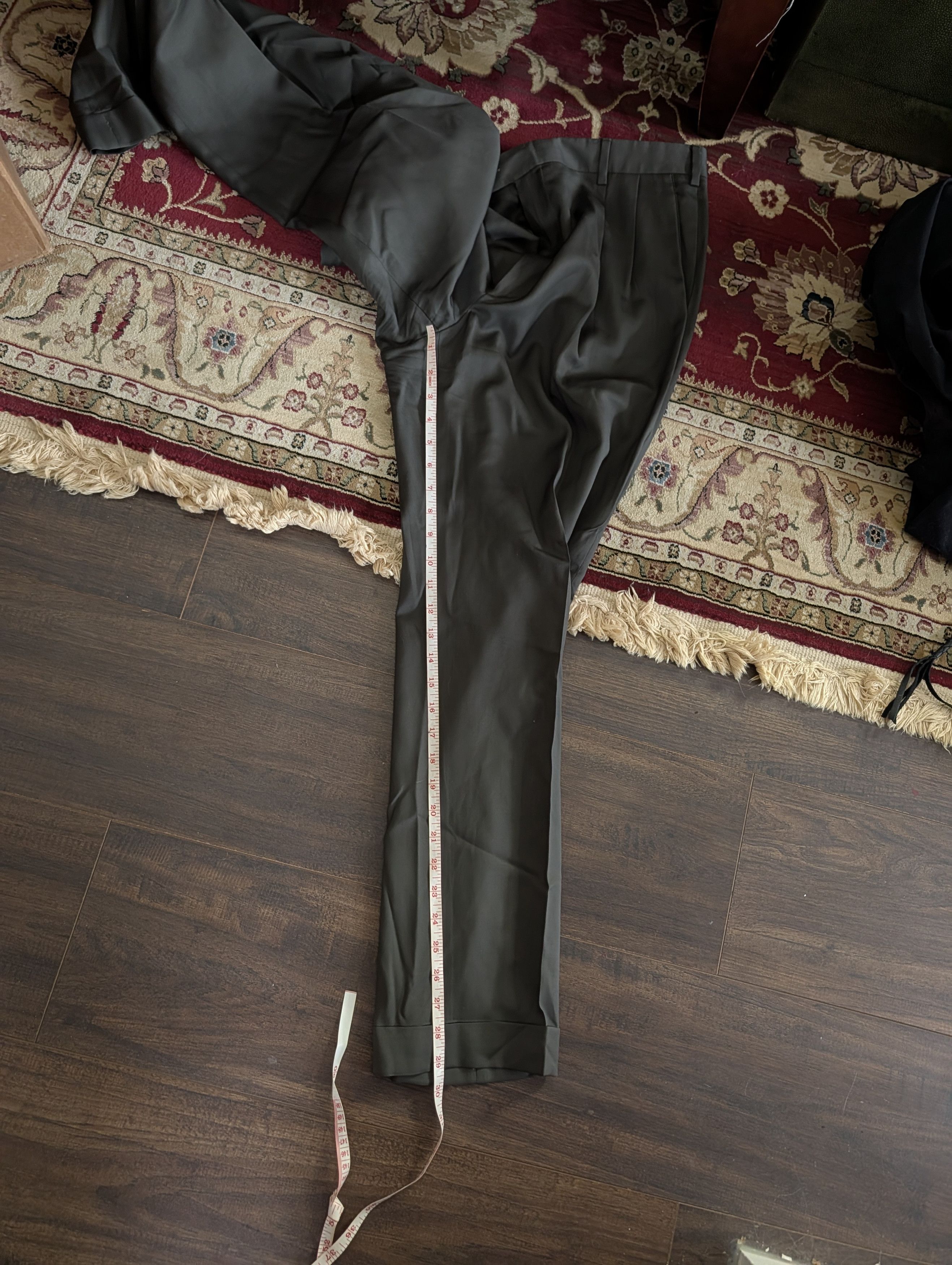 Zanella Dark green virgin wool Italian pants for Nordstrom Size US 35 - 15 Thumbnail
