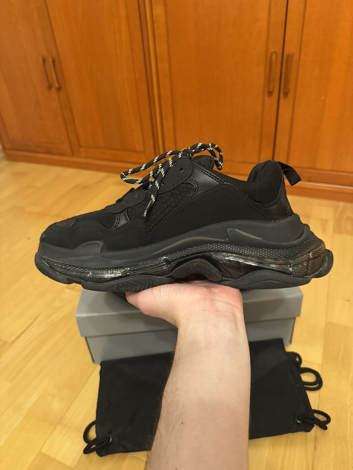 Balenciaga Balenciaga Triple S Triple Black Size US 9 / EU 42 - 5 Thumbnail