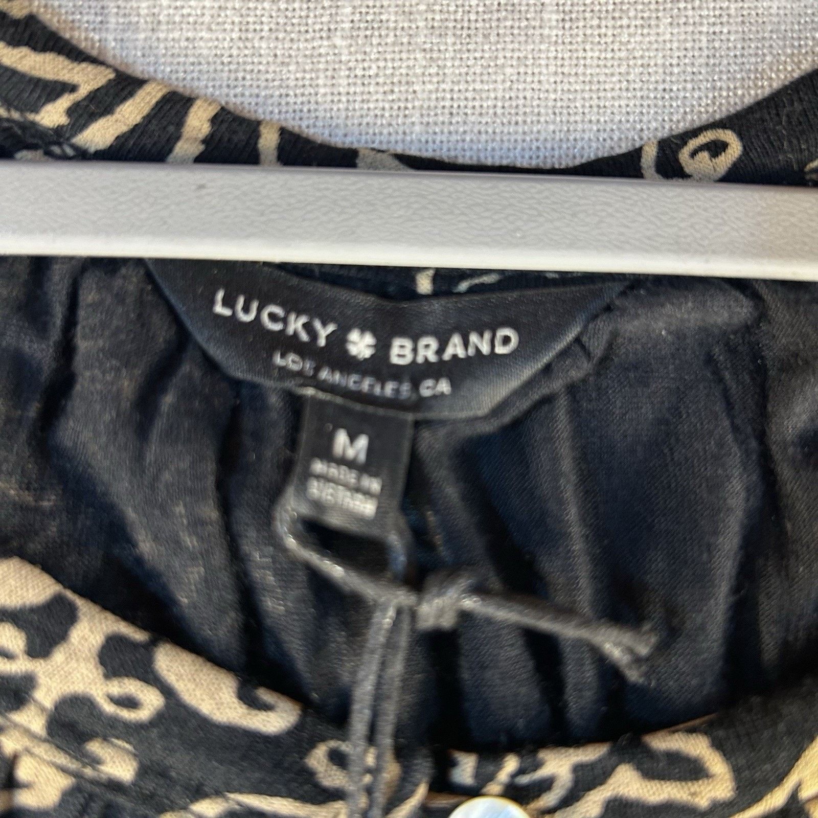 Lucky Brand LUCKY BRAND Top Womens Med Pullover Boho Black 3/4 Sleeve Size M / US 6-8 / IT 42-44 - 3 Thumbnail