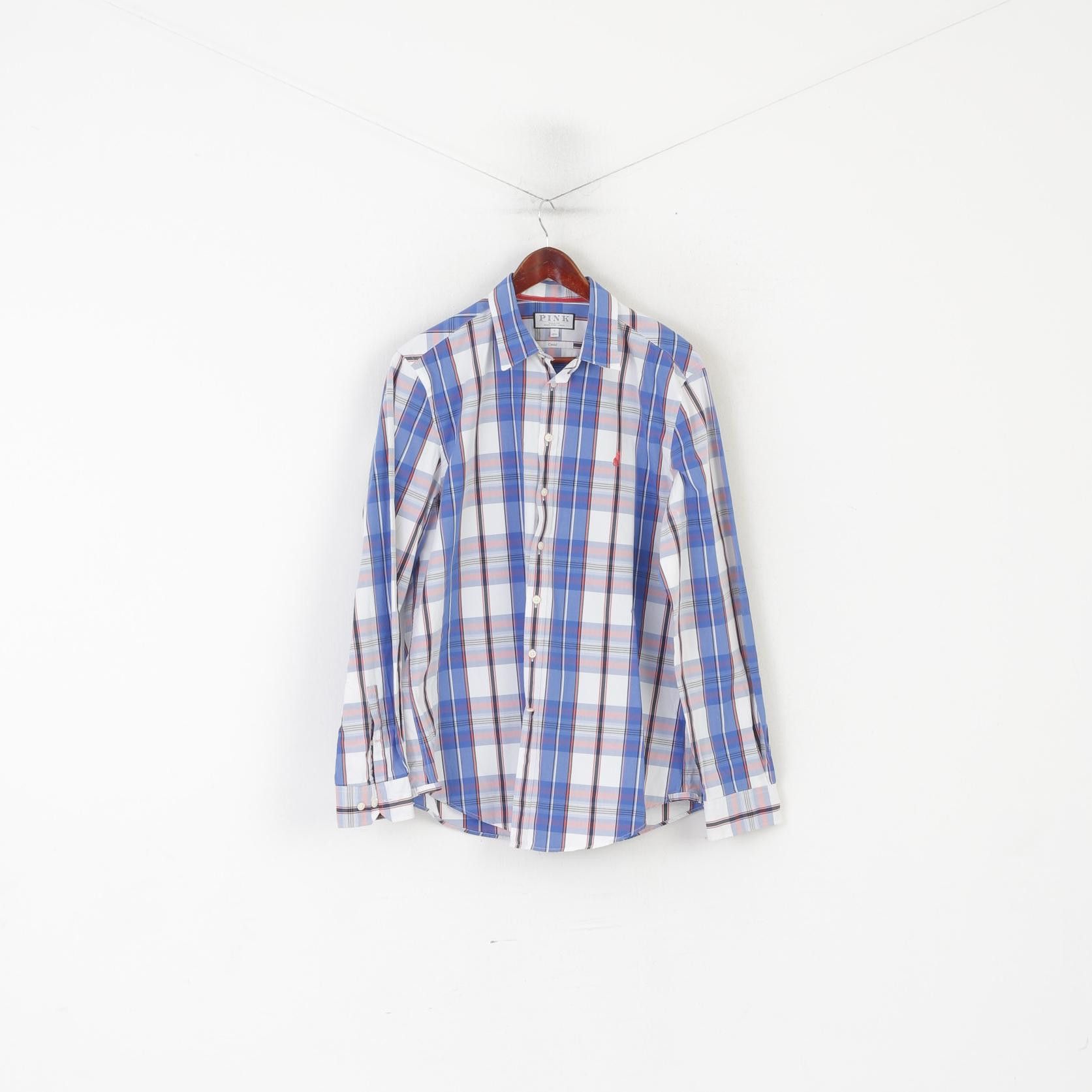 Thomas Pink Thomas Pink London Men L Casual Shirt Blue Cotton 6112 Size US L / EU 52-54 / 3 - 2 Thumbnail