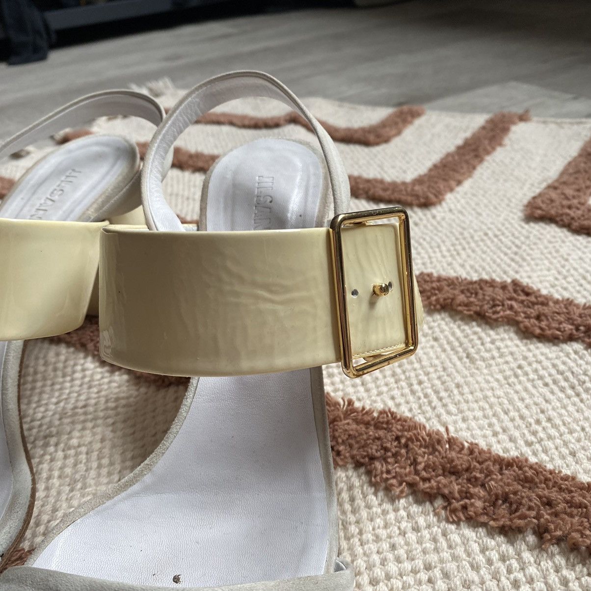 Jil Sander JIL SANDER LEATHER CREAM/WHITE HEELS Size US 11 / IT 41 - 5 Thumbnail