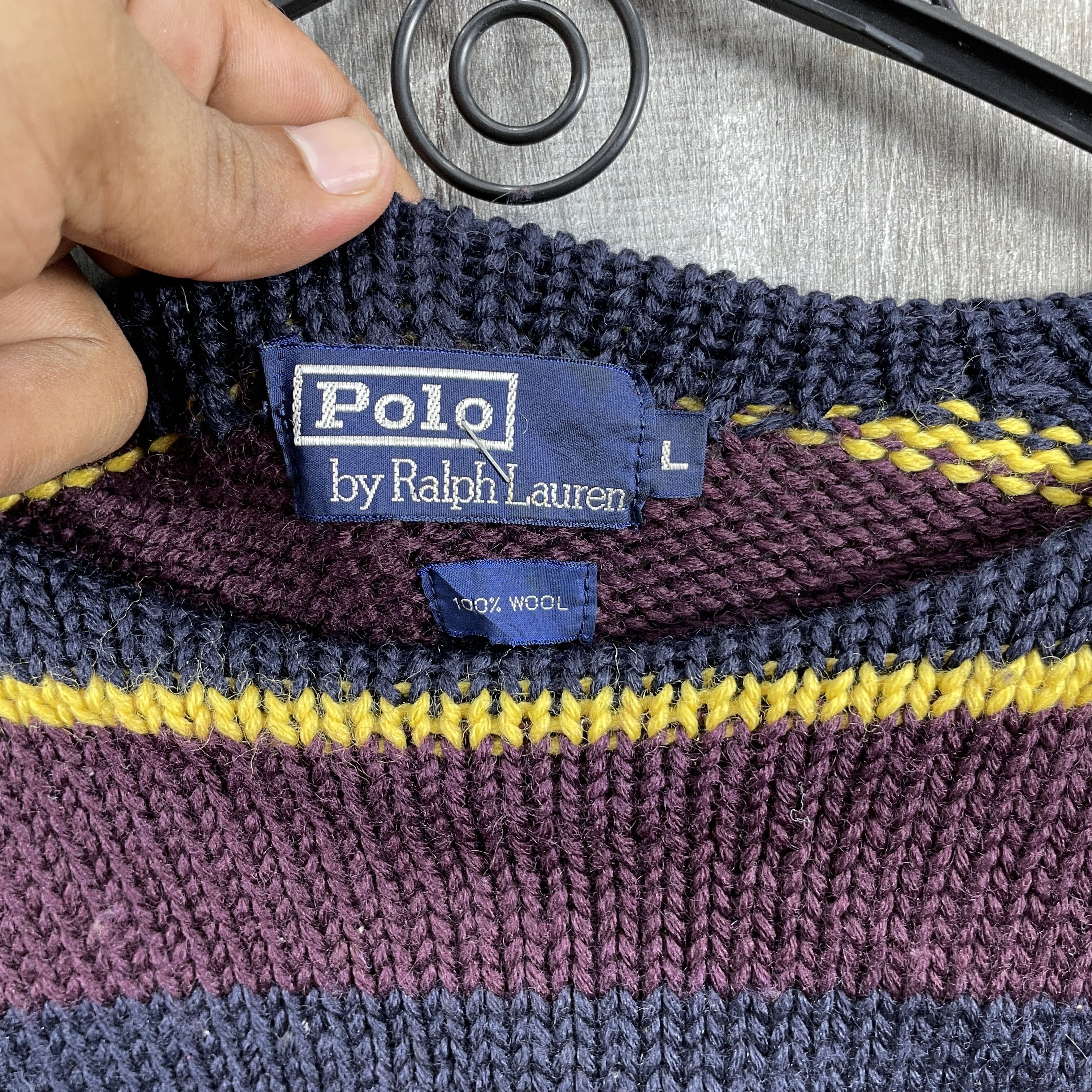 Polo Ralph Lauren × Vintage Vintage Polo Ralph Lauren Stripe Knitwear Size US L / EU 52-54 / 3 - 5 Thumbnail