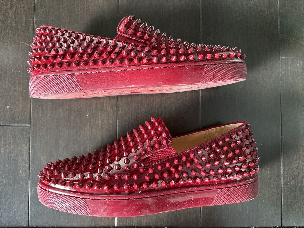 Christian Louboutin Roller-boat flat patent leather spiked shoes Size US 7 / EU 40 - 3 Thumbnail