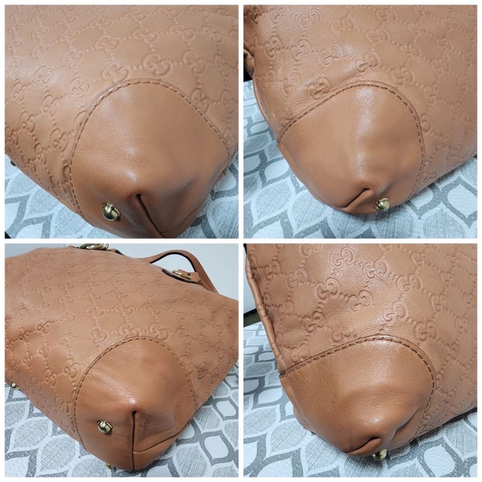 Gucci GUCCI Guccissima L Heart Bit Charm Top Handle Satchel Bag Pe Size ONE SIZE - 13 Thumbnail