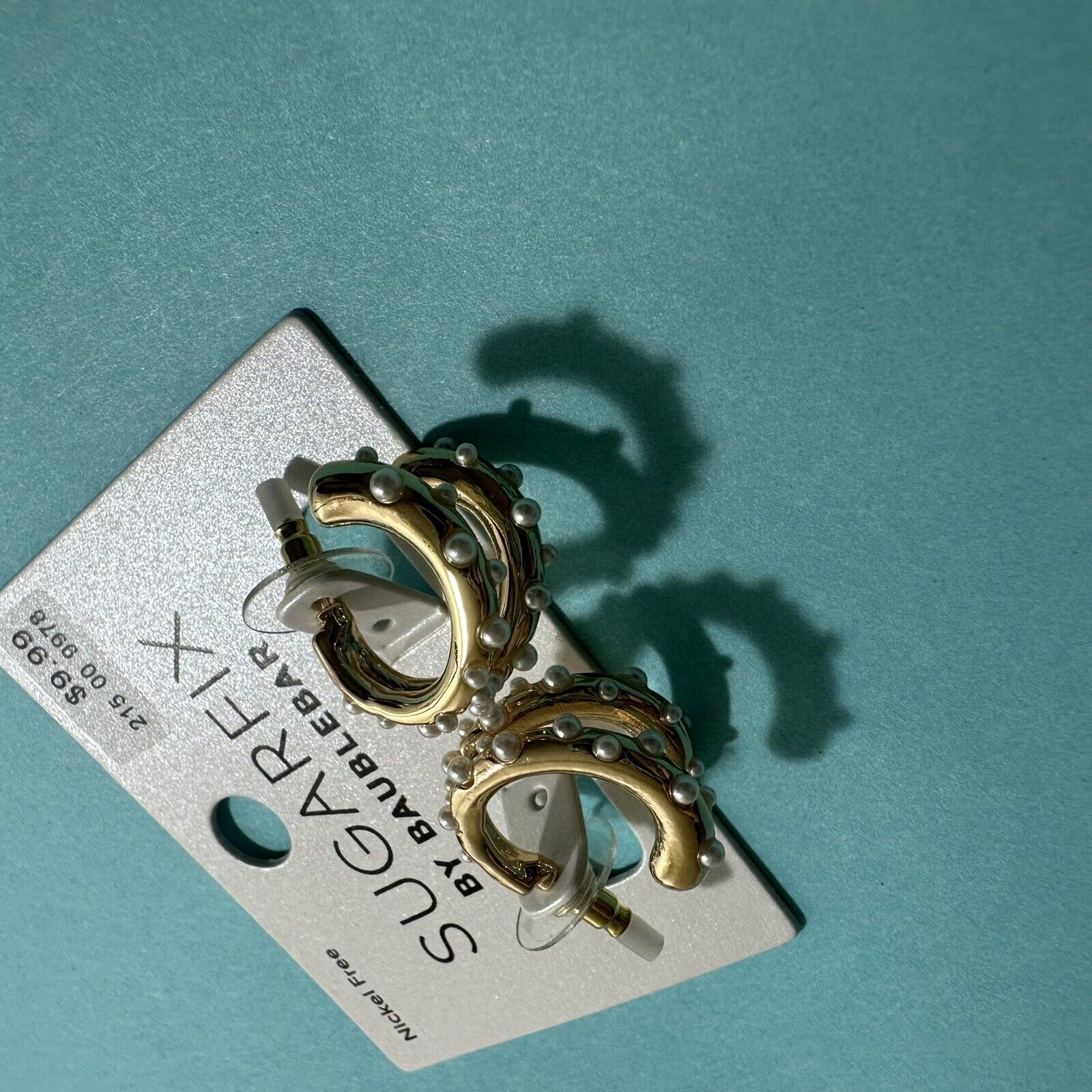 Other SUGARFIX by BaubleBar Pearl Gold Double Hoop Earrings Size ONE SIZE - 6 Thumbnail