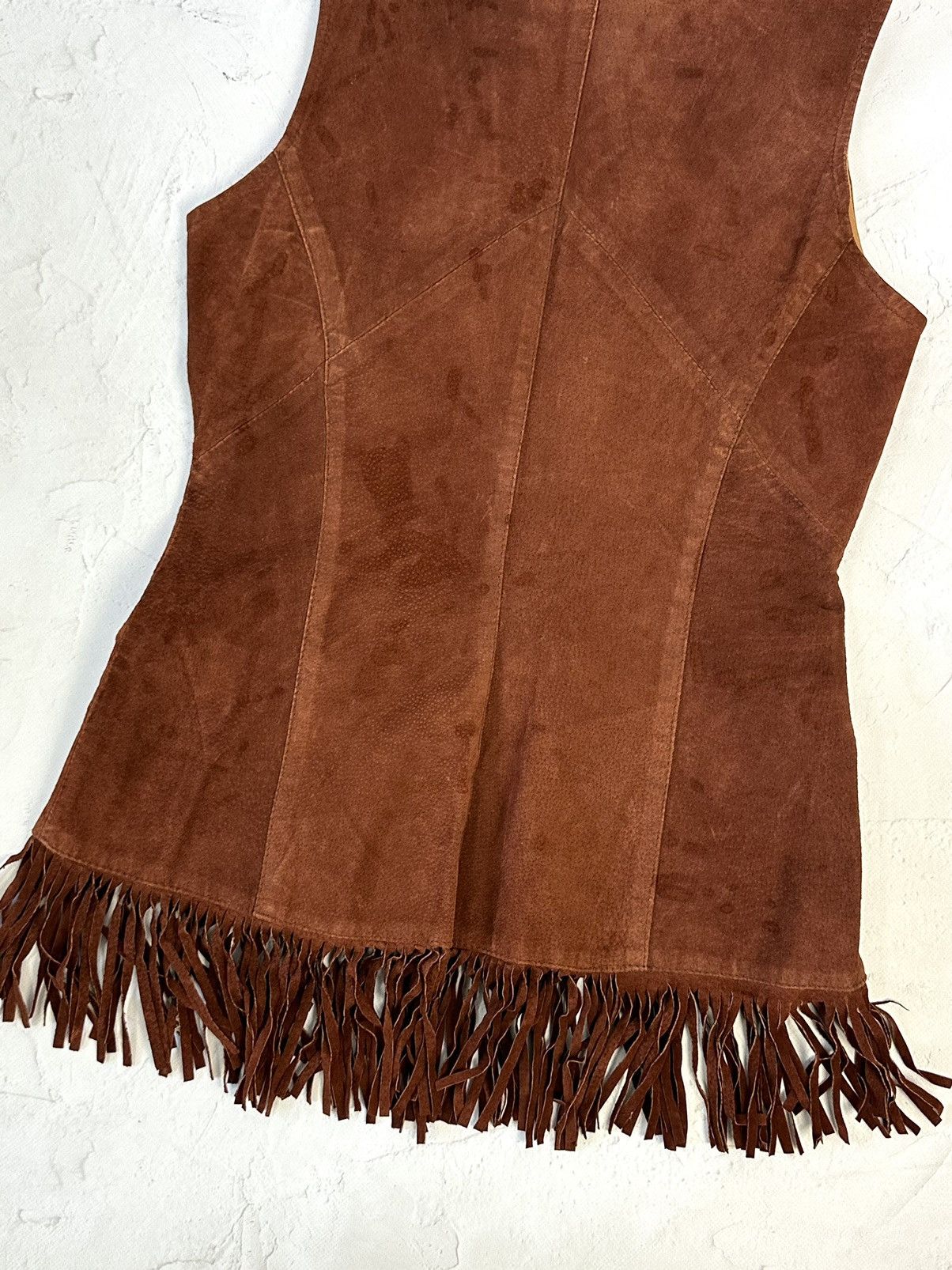 If Six Was Nine Vintage Brown Suede Zipper Vest Size M / US 6-8 / IT 42-44 - 8 Thumbnail