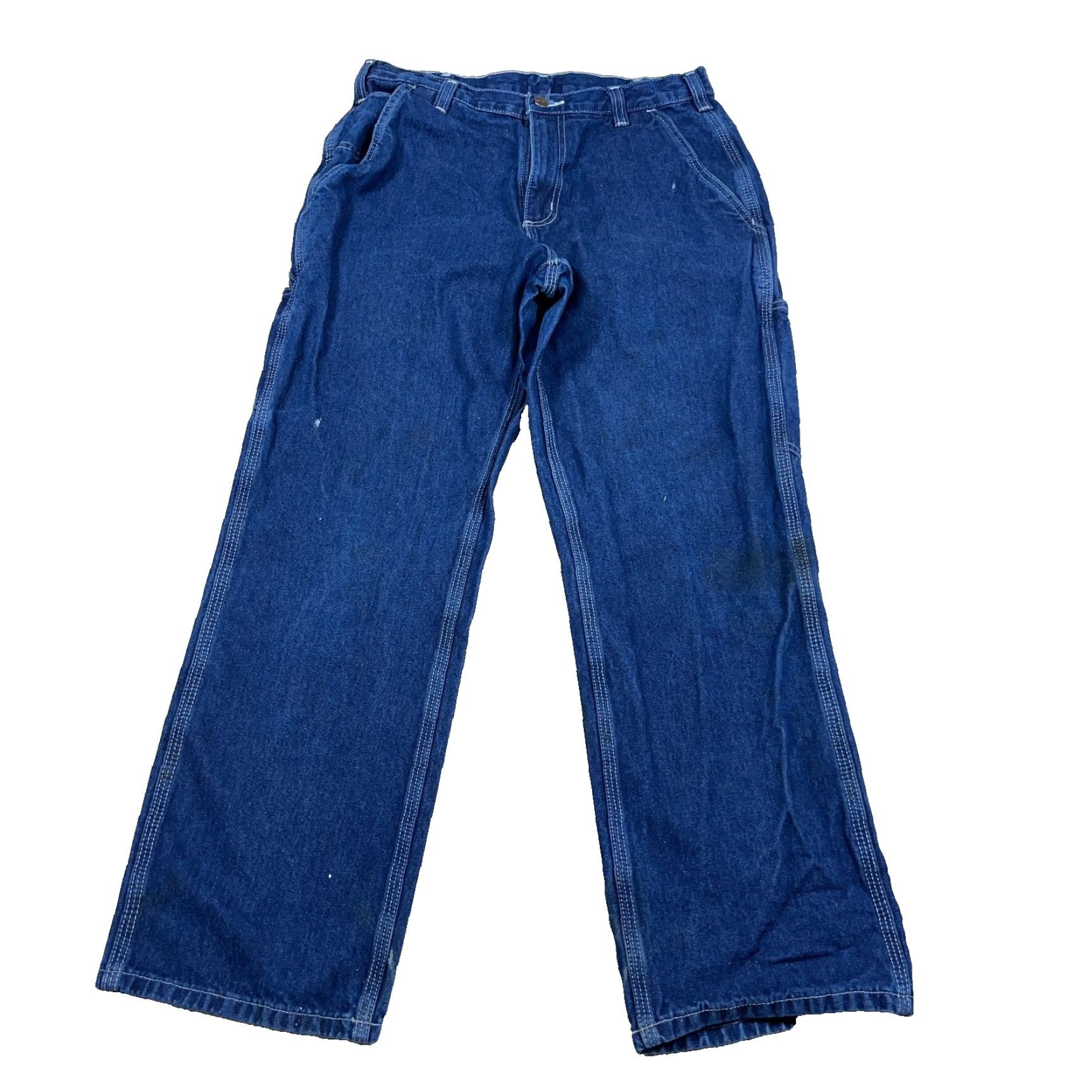 Carhartt VINTAGE Carhartt Jeans Men 32x30 Carpenter Dungaree Baggy VTG Y2K Distressed Stained Blue Denim Regular Modern Work American Classic Mens Size US 32 / EU 48 - 2 Thumbnail