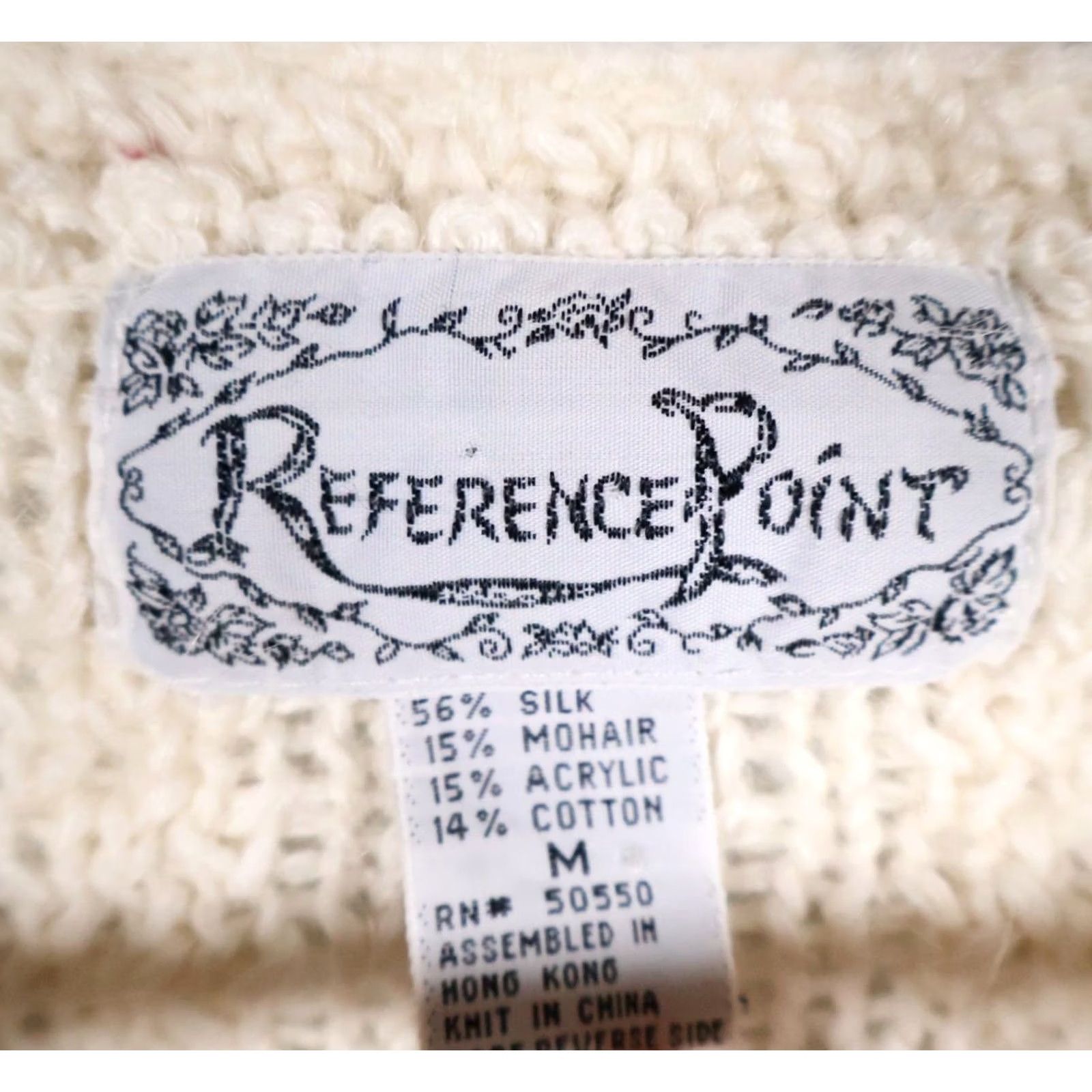 Vintage Reference Point Ivory Mohair Silk Sweater Women Medium Crew Neck Long Sleeve Pullover Knit Vintage 80s 90s Lightweight Casual Womens Size M / US 6-8 / IT 42-44 - 3 Thumbnail