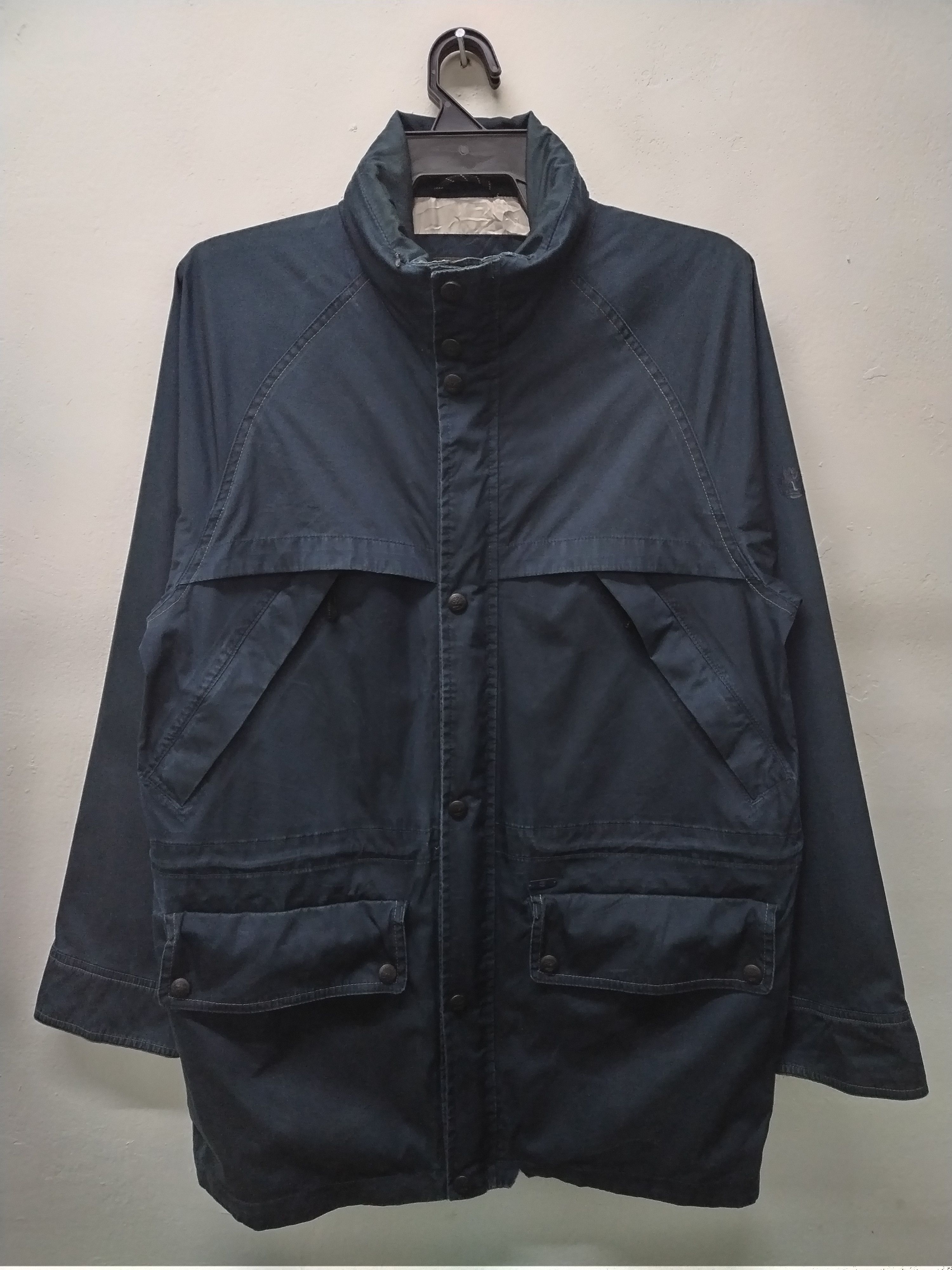 image of Outdoor Life x Timberland Timberlandawesome Outdoor Waterproof Hidden Hoodie Jacket in Dark Blue (S