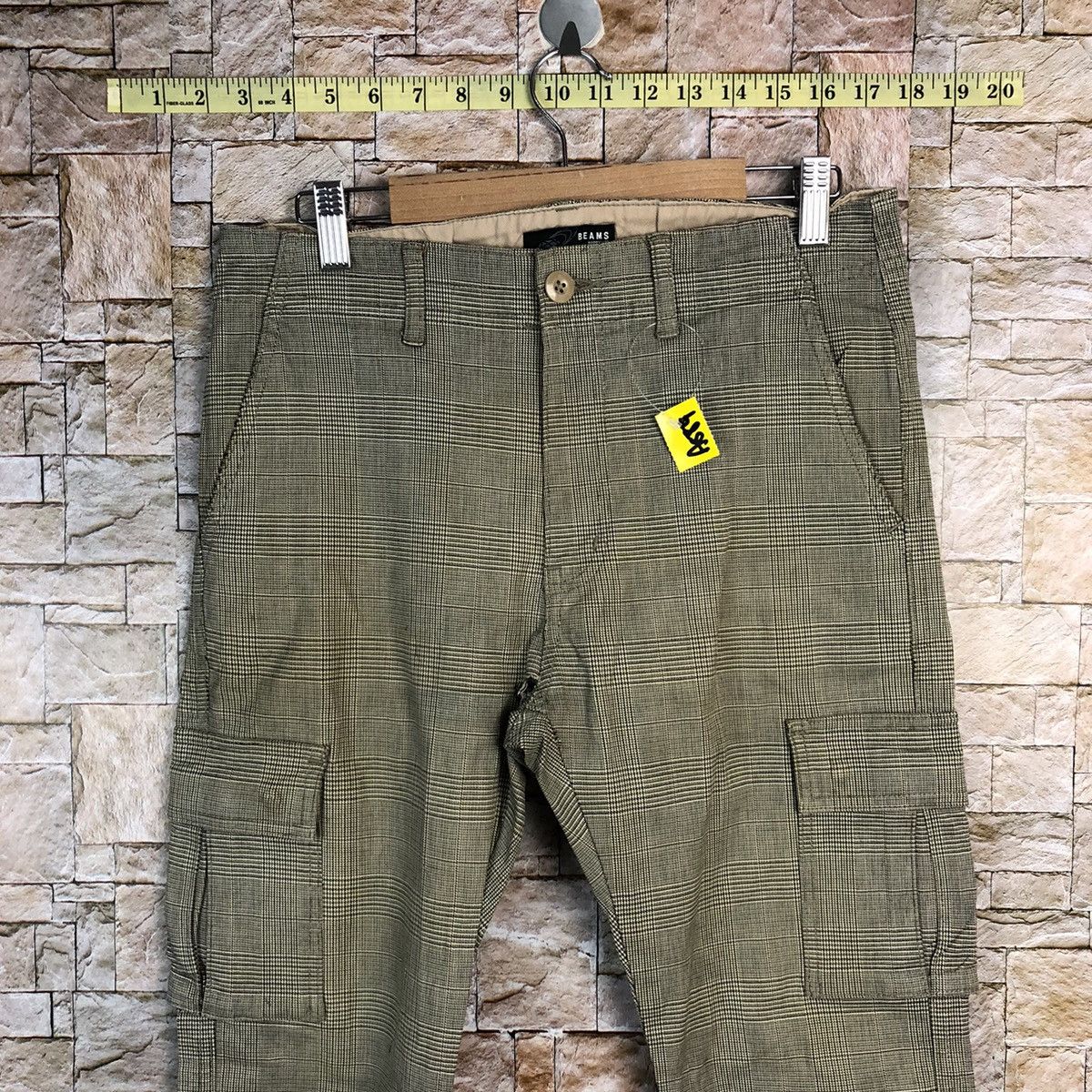 Beams Plus Beams Grey Checkred Cargo Multipocket Pants #A584 Size US 31 - 5 Thumbnail