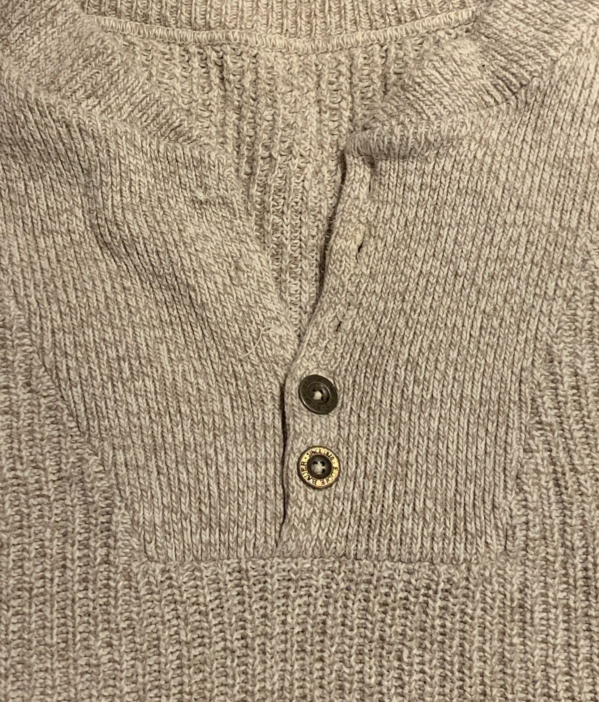 Eddie Bauer VTG Y2K Eddie Bauer Beige Knit LS Quarter Button Up Cardigan Size XL / US 12-14 / IT 48-50 - 3 Thumbnail