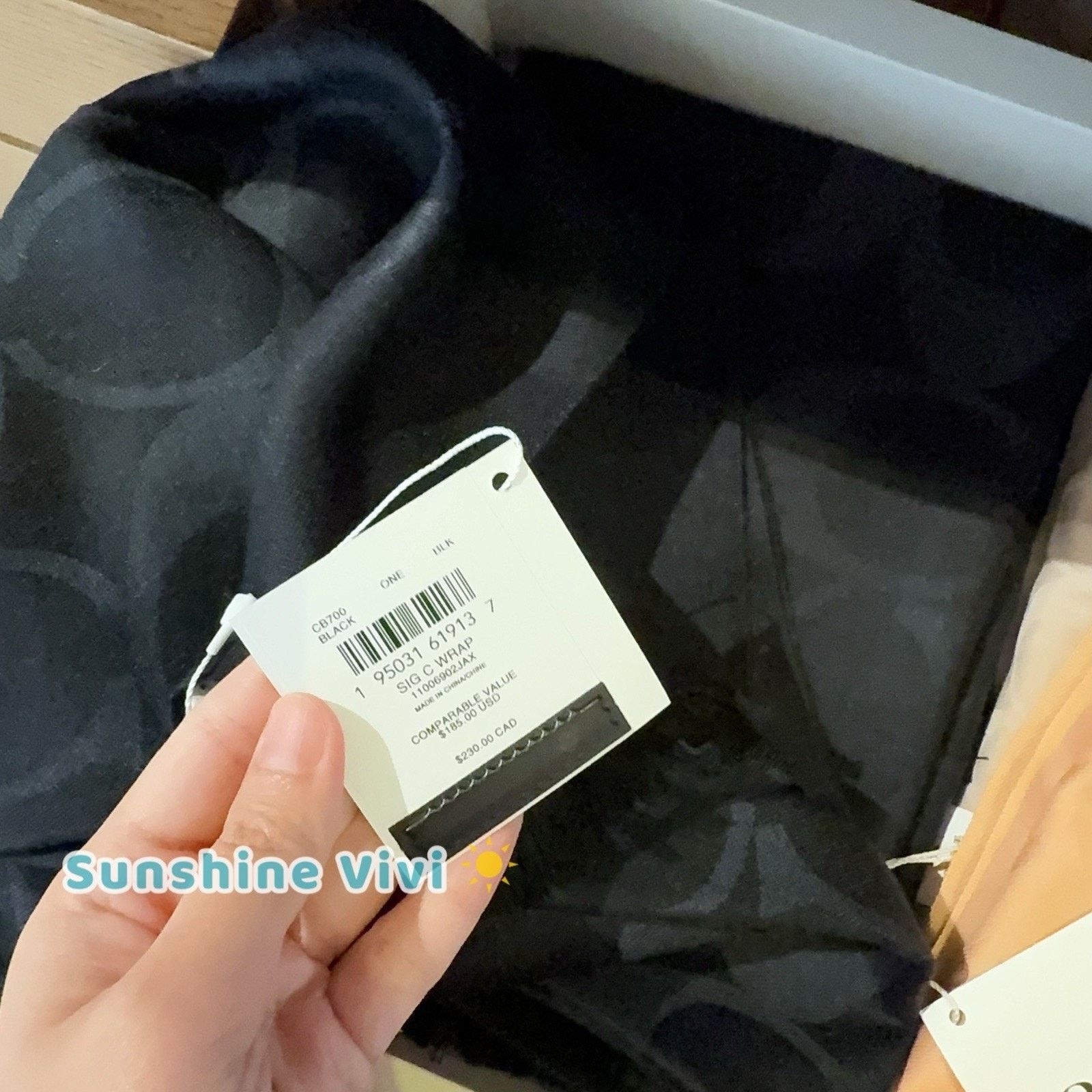 Coach NWT Coach Women's Signature Wrap Fringe Scarf CB700 Black Size ONE SIZE - 4 Thumbnail