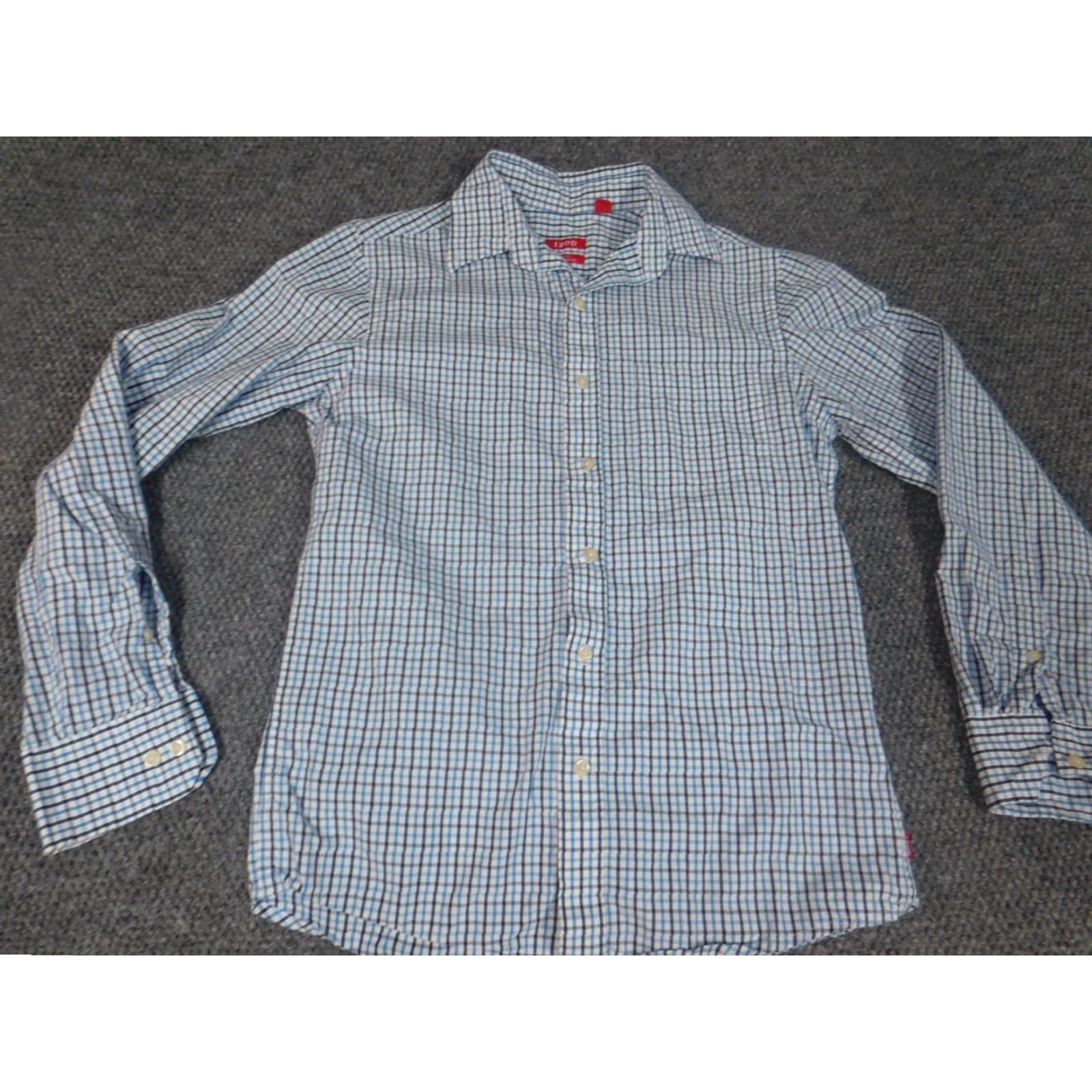 Izod IZOD Shirt Slim Fit Mens Small Blue Plaid Button-Down Long Sleeve, Collared, Button-Up, Knit Cotton, Pocket, Logo, Vintage: No, American, Regular Size Size US S / EU 44-46 / 1 - 4 Thumbnail