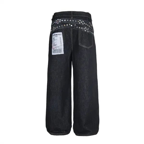 Japanese Brand VIBE Men's street-rocking loose wide-leg hip-hop jeans Size US 32 / EU 48 - 2 Thumbnail