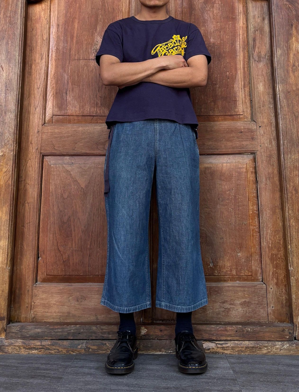 Issey Miyake FREE TAX! 2000s Plantation Cropped Light Denim Pants - 28” Size US 28 / EU 44 - 1 Thumbnail