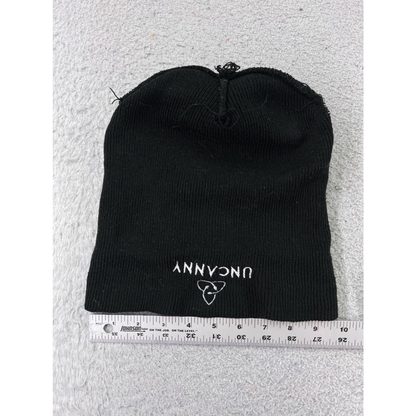Vintage Uncanny.GG Beanie Adult One Size Black Knit Acrylic Pom On Stream Advertising Men Beanie Black Advertising 90s Stream Theme Men Size ONE SIZE - 5 Thumbnail