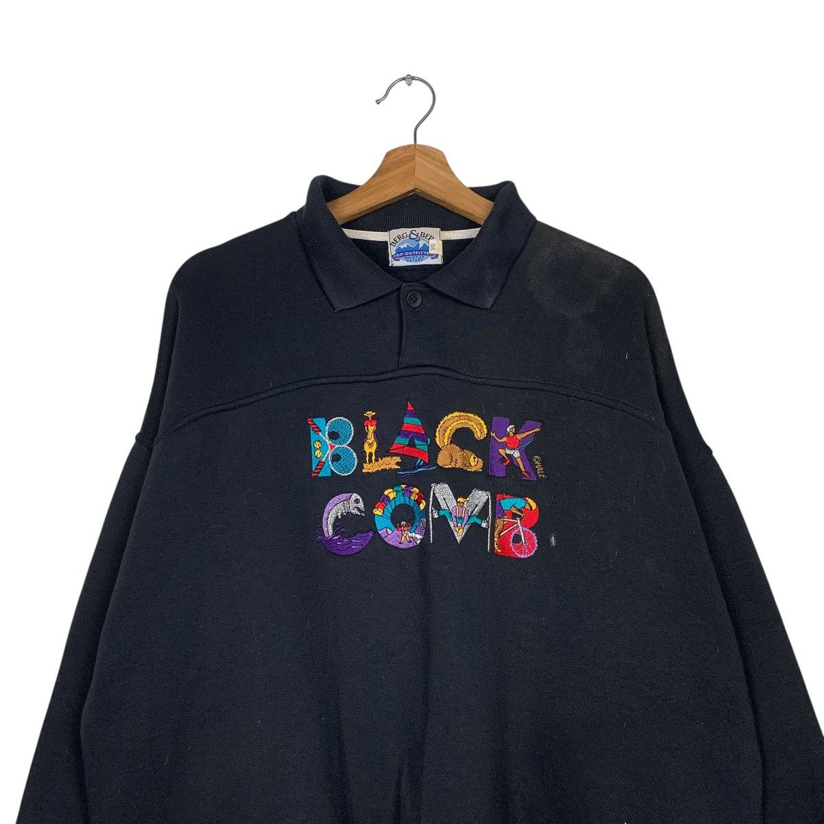 Berg & Berg Vintage Berg & Berg Black Comb Polo Sweater Size US L / EU 52-54 / 3 - 2 Thumbnail