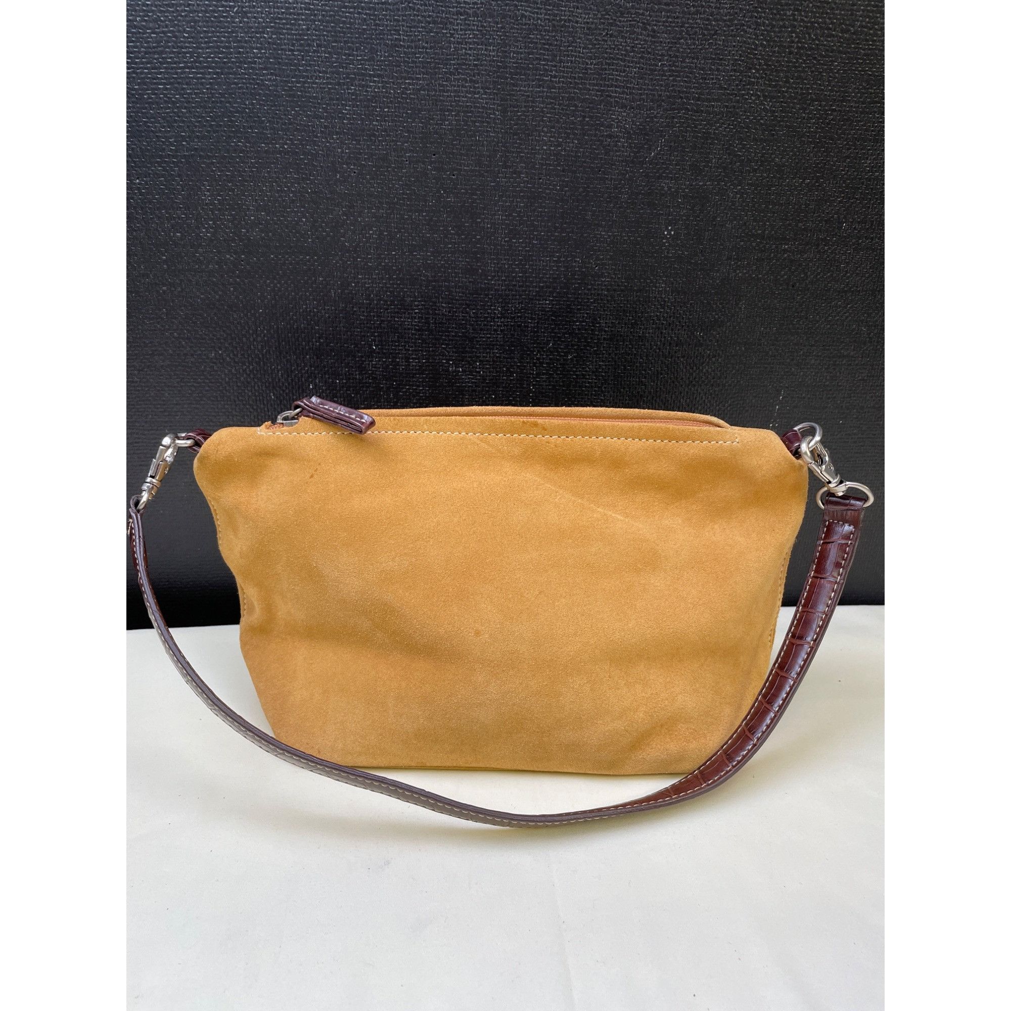 Other Tignanello Women's Mustard Yellow Suede Leather Shoulder Bag Size ONE SIZE - 1 Thumbnail