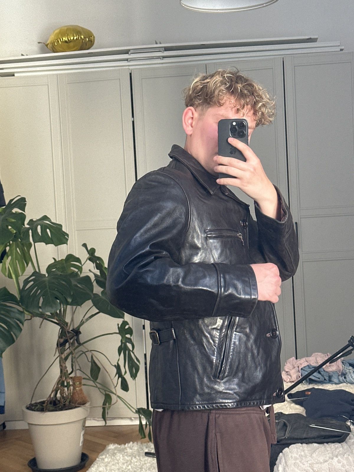 Thedi Thedi Vintage Military Army Style Cropped Leather Jacket Size US M / EU 48-50 / 2 - 25 Thumbnail