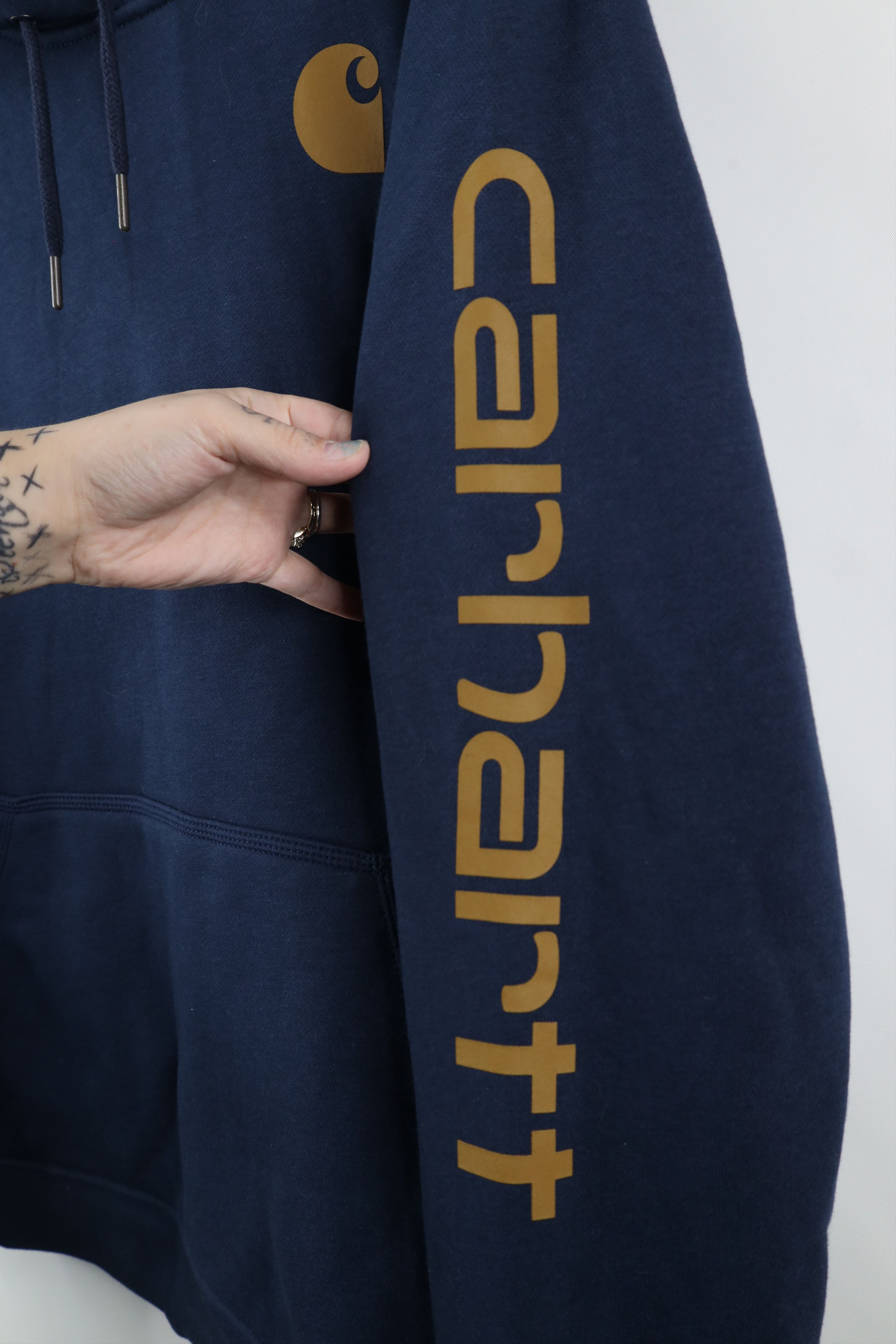 Carhartt × Vintage Vintage Carhartt Out Big Logo Heavyweight Hoodie Sweatshir Size 3XL / US 20-22 - 4 Thumbnail