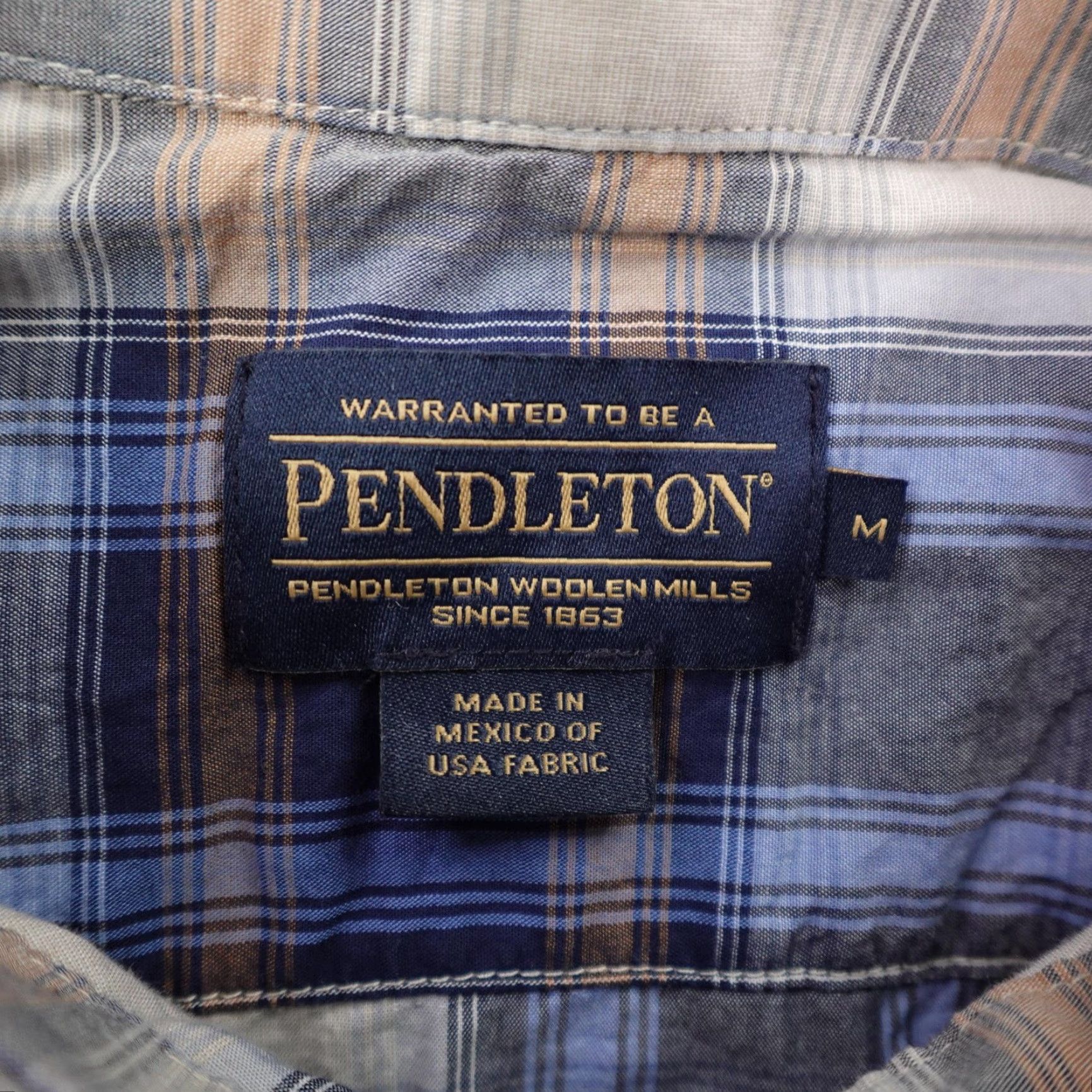 Pendleton Pendleton Shirt Men Medium Blue White Plaid Western Pearl Snap Rodeo Long Sleeve Size US M / EU 48-50 / 2 - 7 Thumbnail