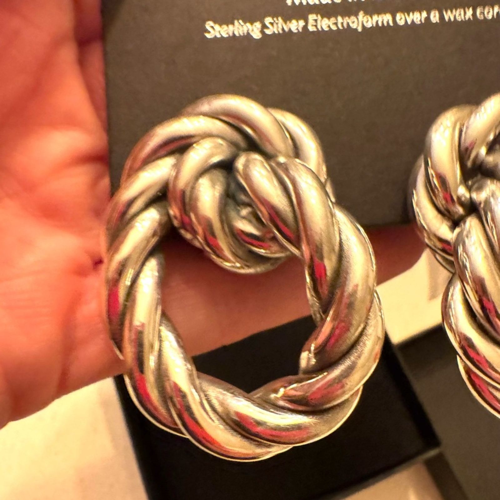 Other E&L Silver electroform Twisted Hoop Earrings Size ONE SIZE - 9 Thumbnail