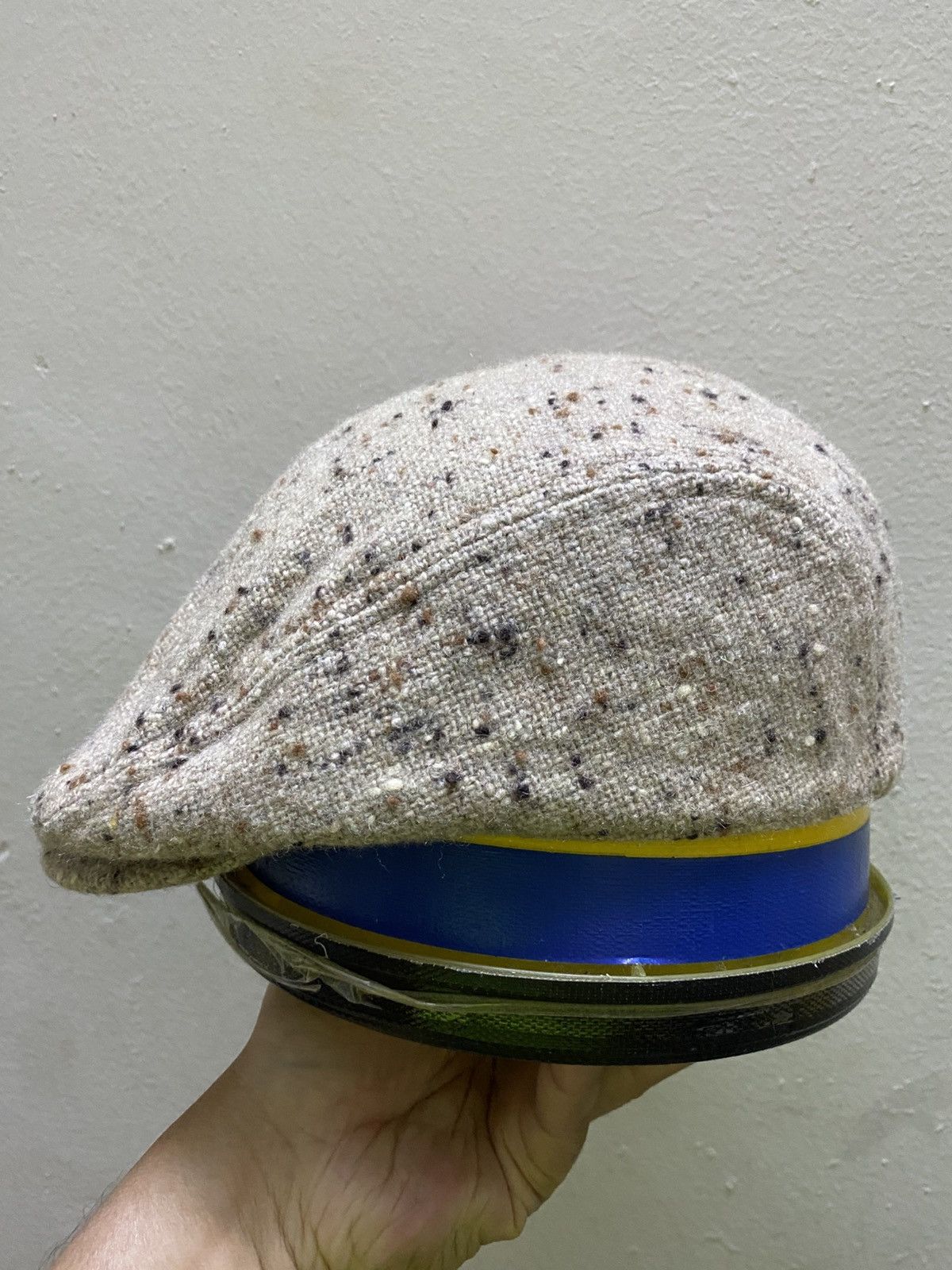 Other Flat Cap Snap Brim Nubby Gray White Blue Size M Newsboy Size ONE SIZE - 2 Thumbnail