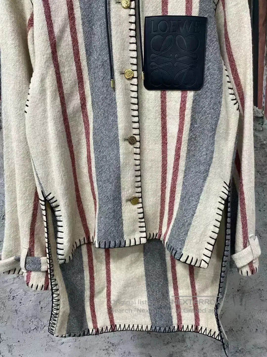 Loewe wool striped hooded jacket by Loewe. Size S / US 4 / IT 40 - 3 Thumbnail