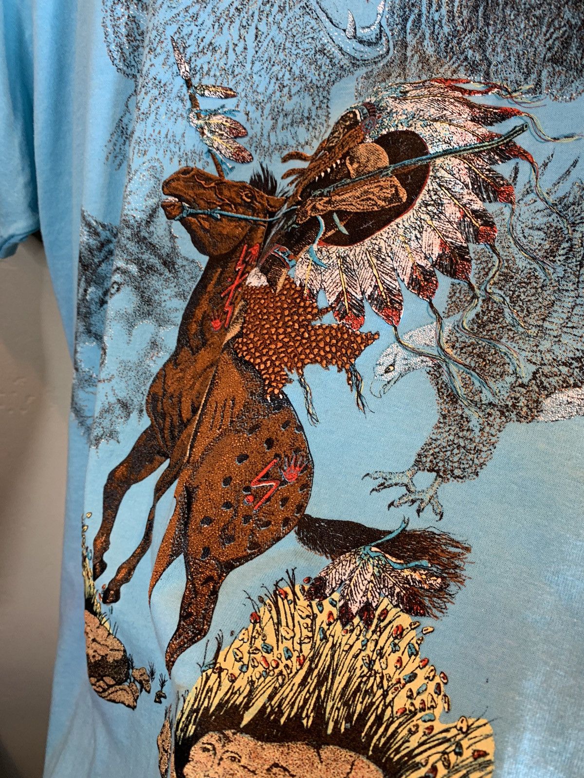 Vintage RARE* Vintage Native Tribal Chief Nature Single Stitch Shirt Size US L / EU 52-54 / 3 - 3 Thumbnail