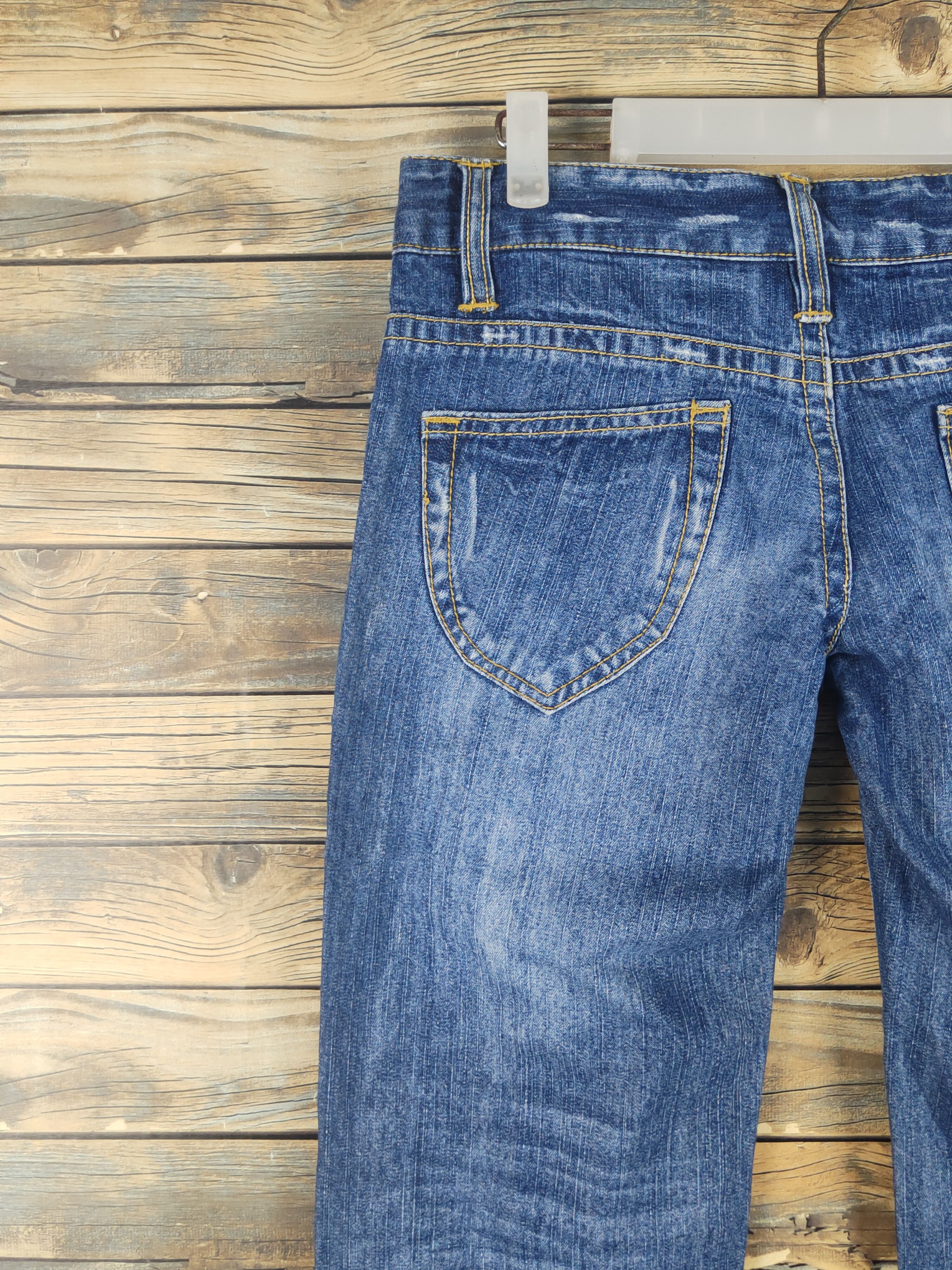 Japanese Brand W.a.z.p Dark Blue Distressed Ripped denim Jeans #W1613 Size 30" / US 8 / IT 44 - 8 Thumbnail
