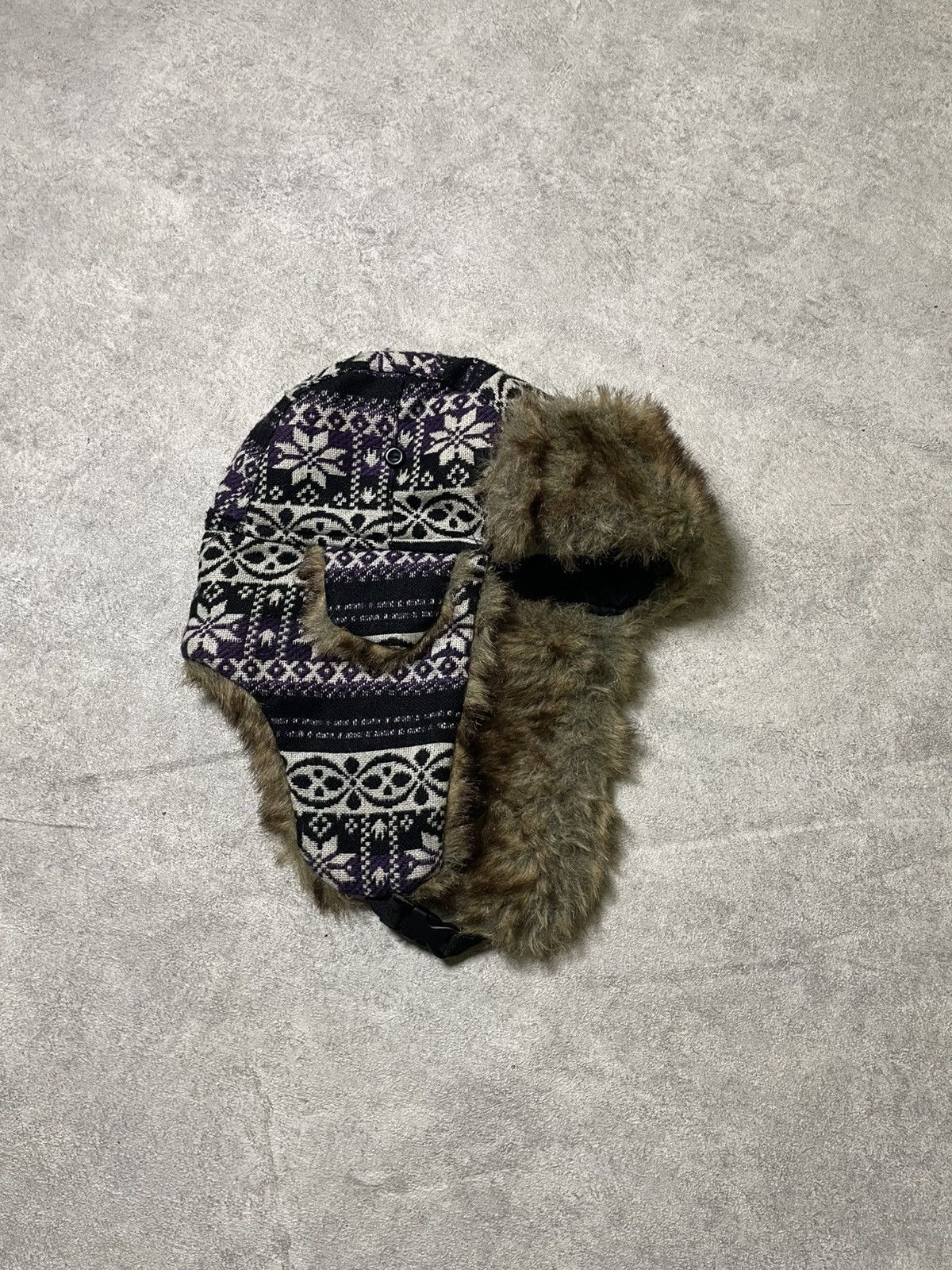 If Six Was Nine X2 Hat Y2K Vintage Nordic Trapper With Faux Fur Lining Size ONE SIZE - 12 Thumbnail