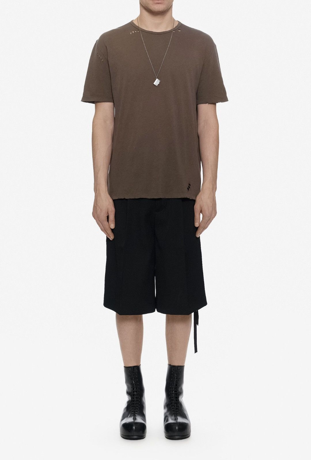 Ann Demeulemeester Ann Demeulemeester Baptist Distressed Brown T-Shirt Size US XL / EU 56 / 4 - 4 Thumbnail