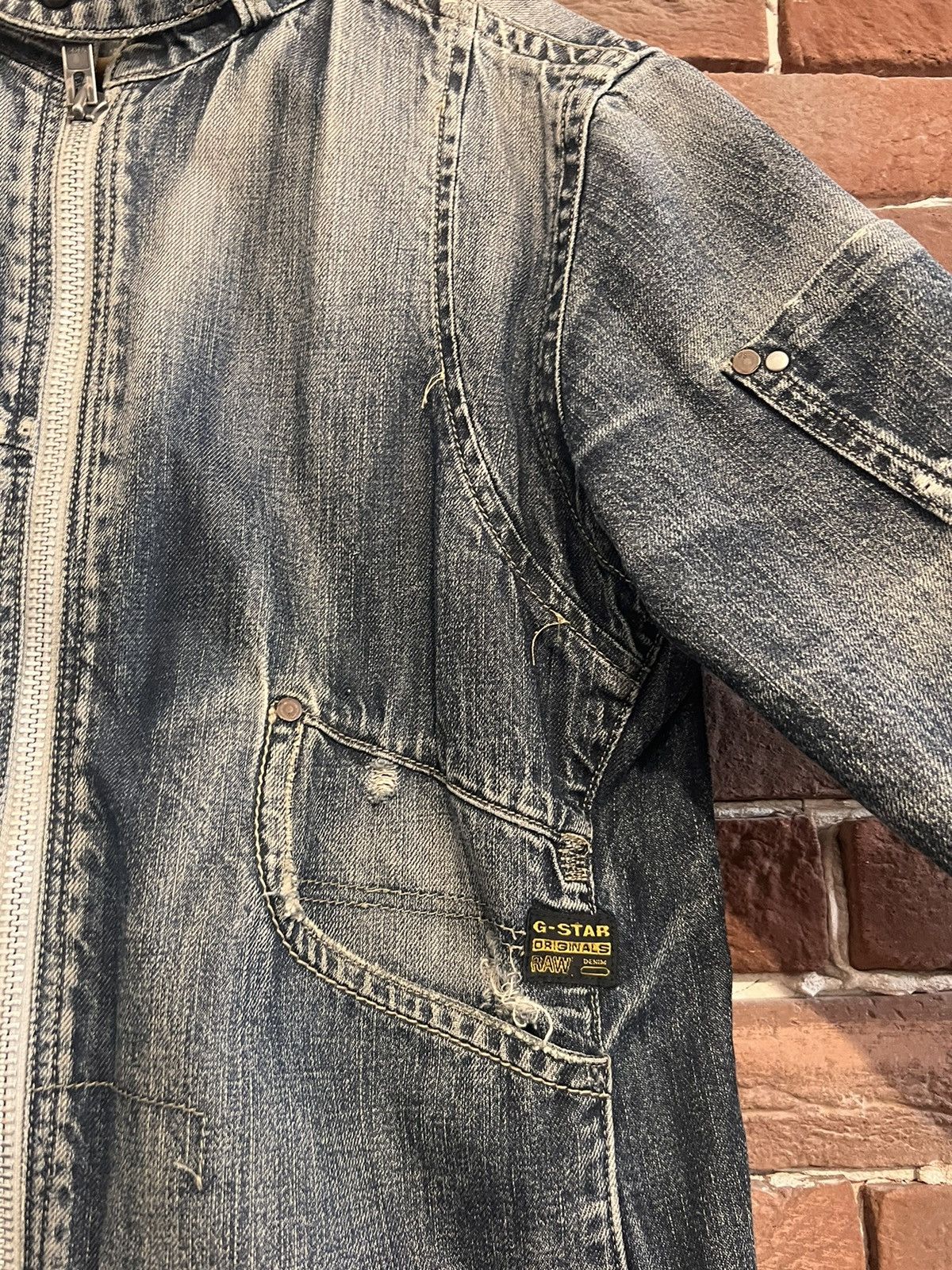 G-Star G Star Raw Cargo Multpocket Distressed Denim Jacket XL Size US XL / EU 56 / 4 - 5 Thumbnail