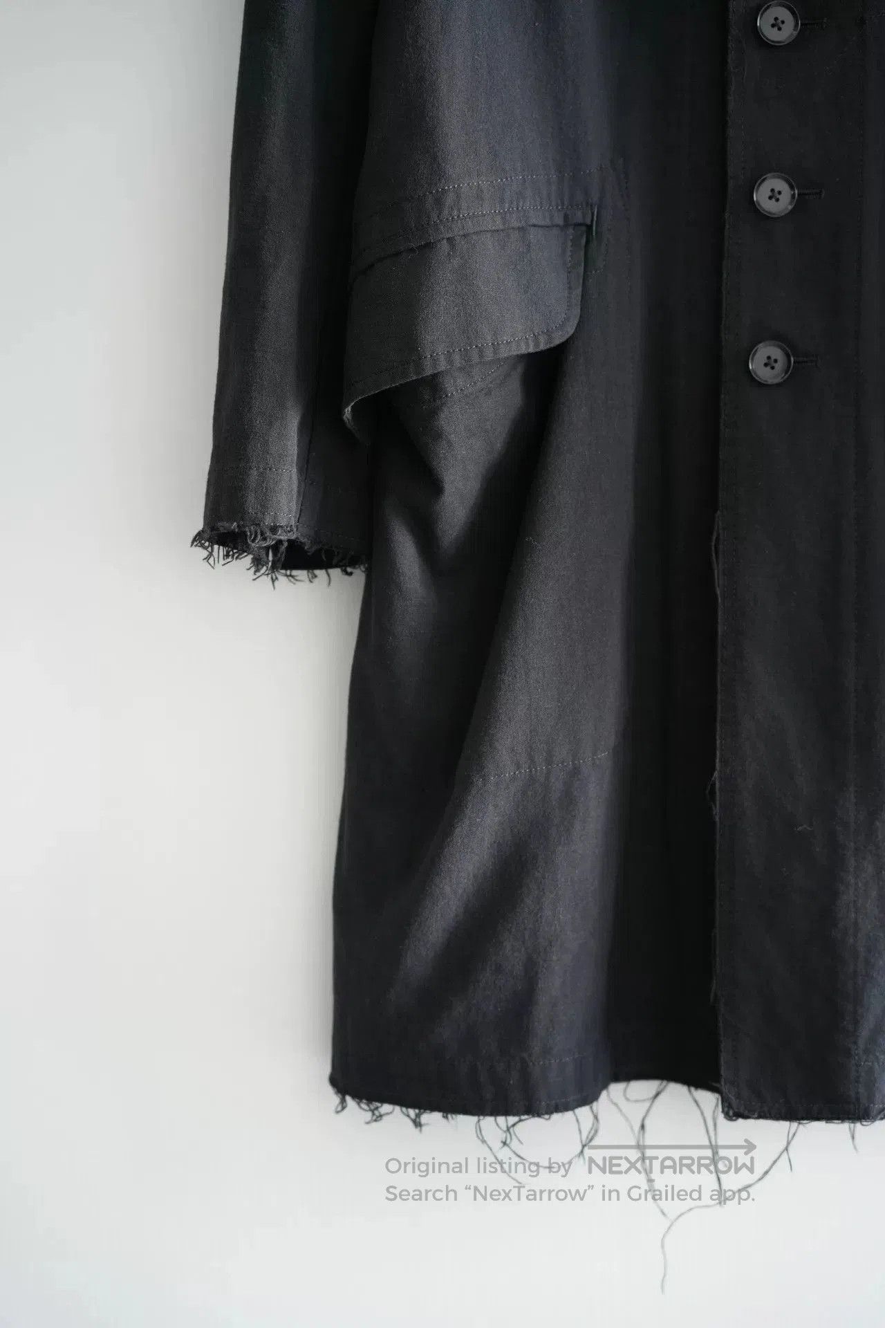Yohji Yamamoto Yohji Yamamoto Black Distressed Coat. Size US S / EU 44-46 / 1 - 5 Thumbnail