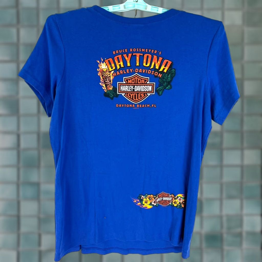 Harley Davidson Harley-Davidson Daytona FL Shirt Adult L Blue 2 Sided Graphic Tee 2008 Mens T-Shirt Size US L / EU 52-54 / 3 - 1 Thumbnail