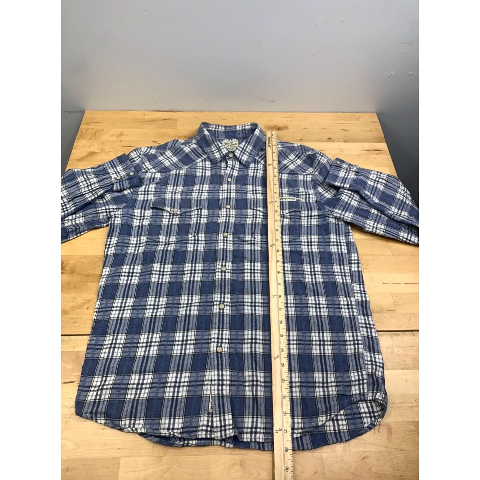 Lucky Brand Lucky Brand Button-Up Shirt Mens M Western Cowboy Plaid Blue 12741 Size US M / EU 48-50 / 2 - 3 Thumbnail