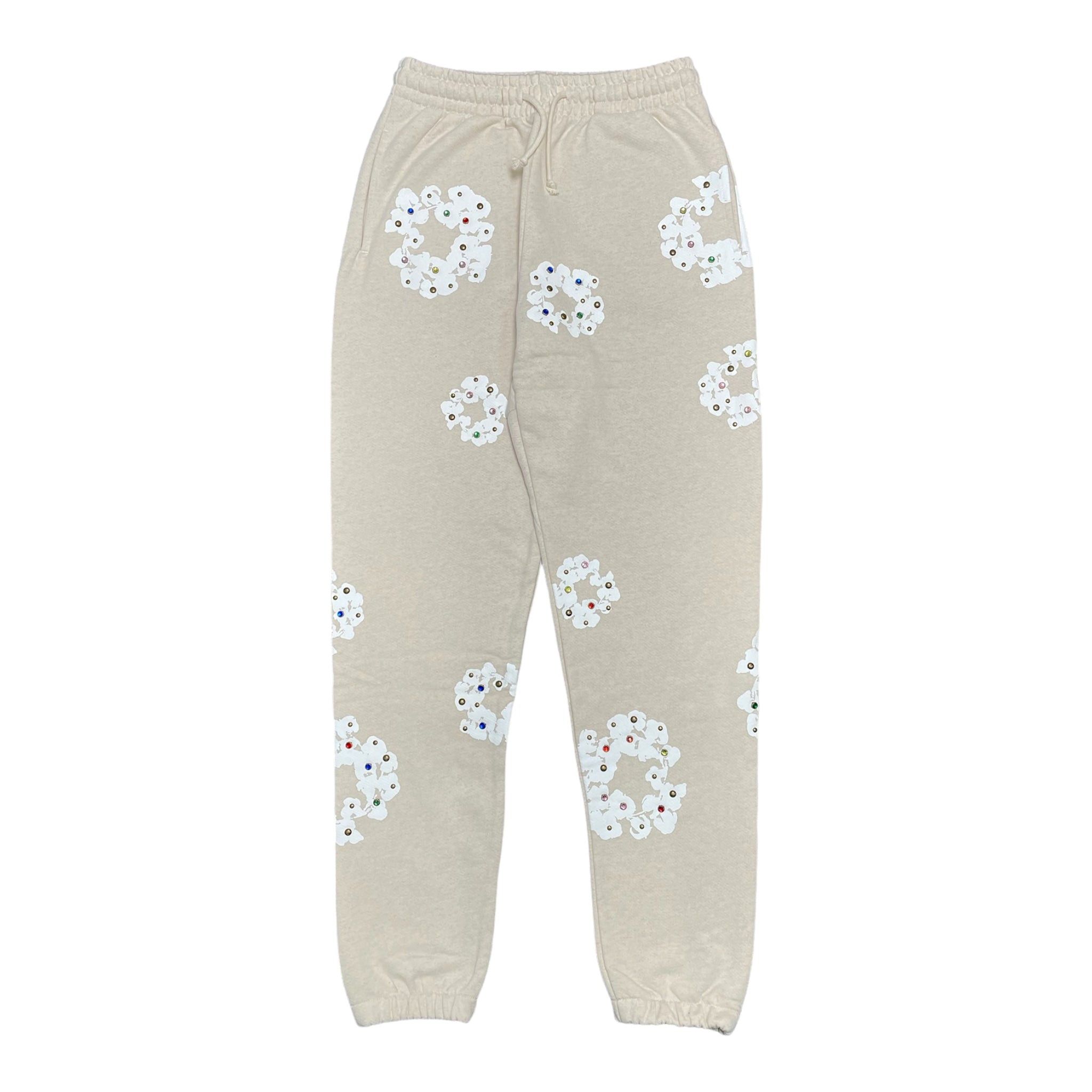 DENIM TEARS Rhinestone Cotton Wreath Sweatpants Oatmeal Size US 30 / EU 46 - 1 Thumbnail