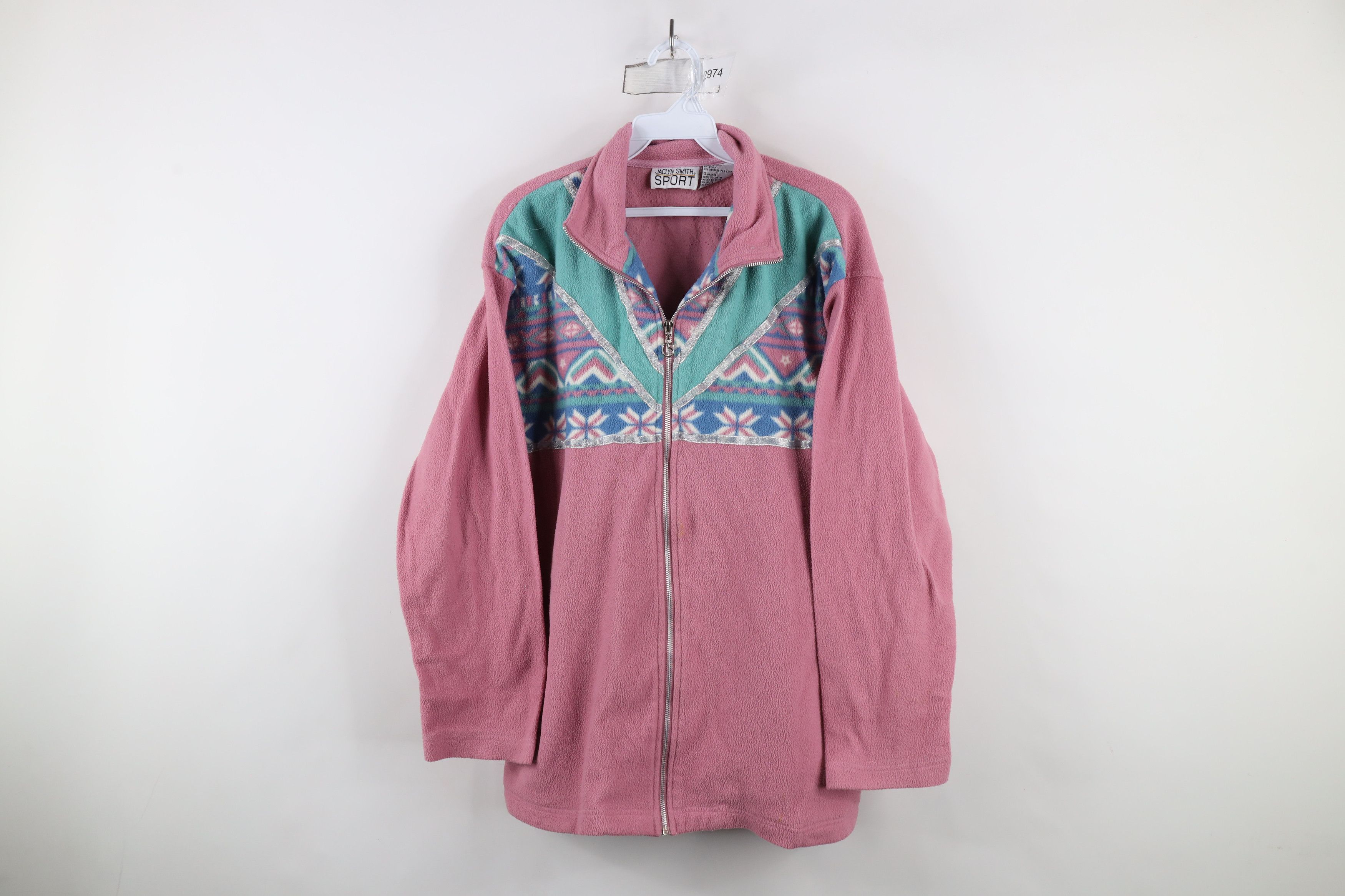 Vintage Vintage 90s Streetwear Southwestern Full Zip Fleece Jacket Size L / US 10 / IT 46 - 1 Thumbnail
