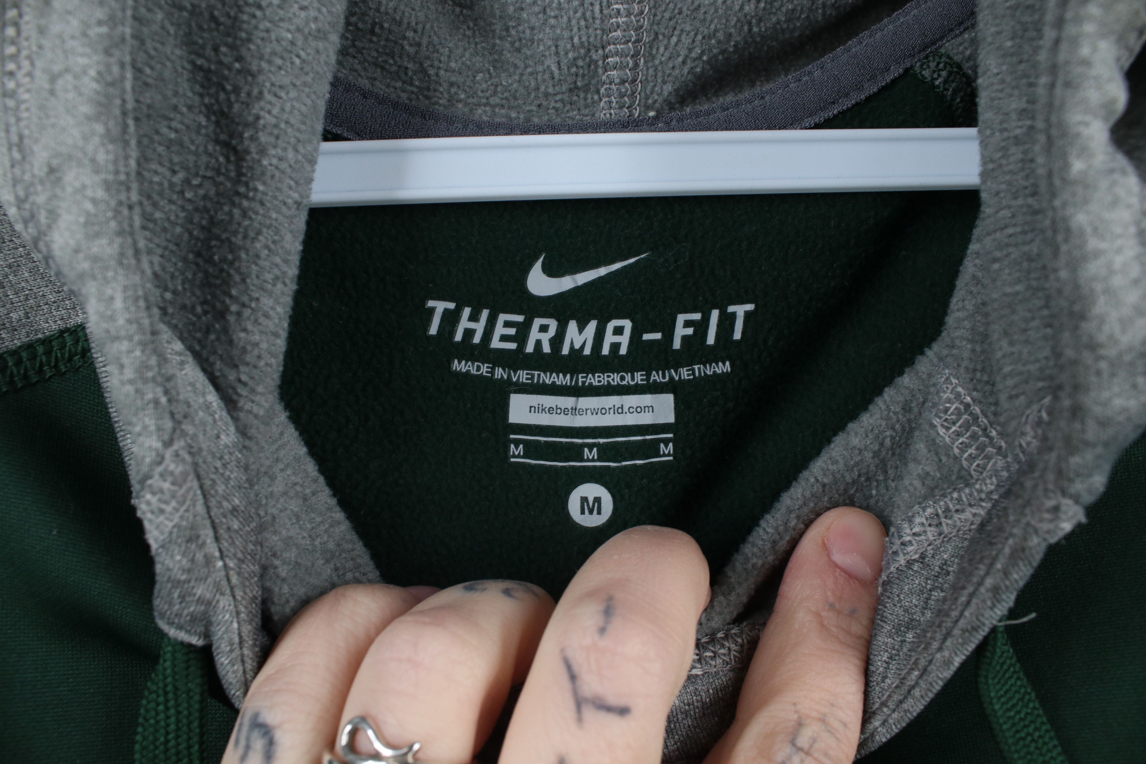 Nike × Vintage Nike Therma Fit State University Hoodie Sweatshirt Green Size M / US 6-8 / IT 42-44 - 5 Thumbnail