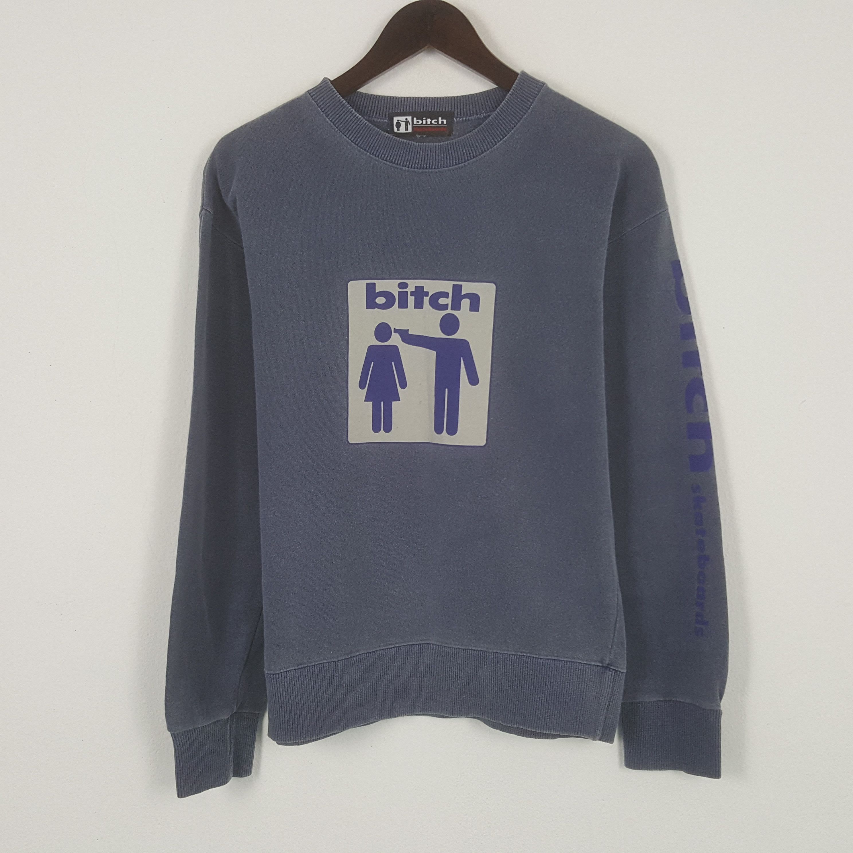 image of Skategang x Vintage Bitch Skateboard Sweatshirt in Blue, Men's (Size Small)