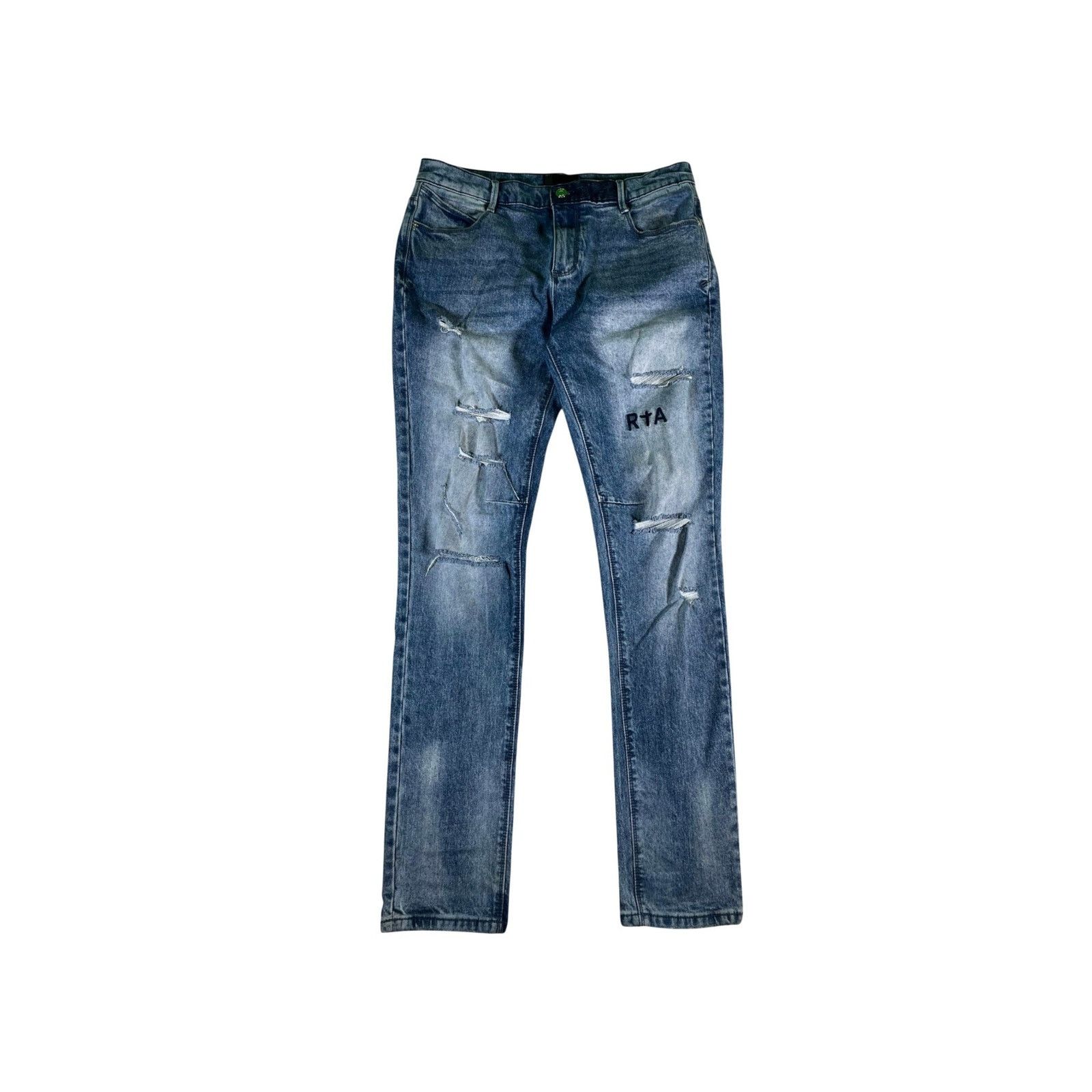 Rta RTA Embroidered Light Wash Jeans Size US 31 - 1 Thumbnail