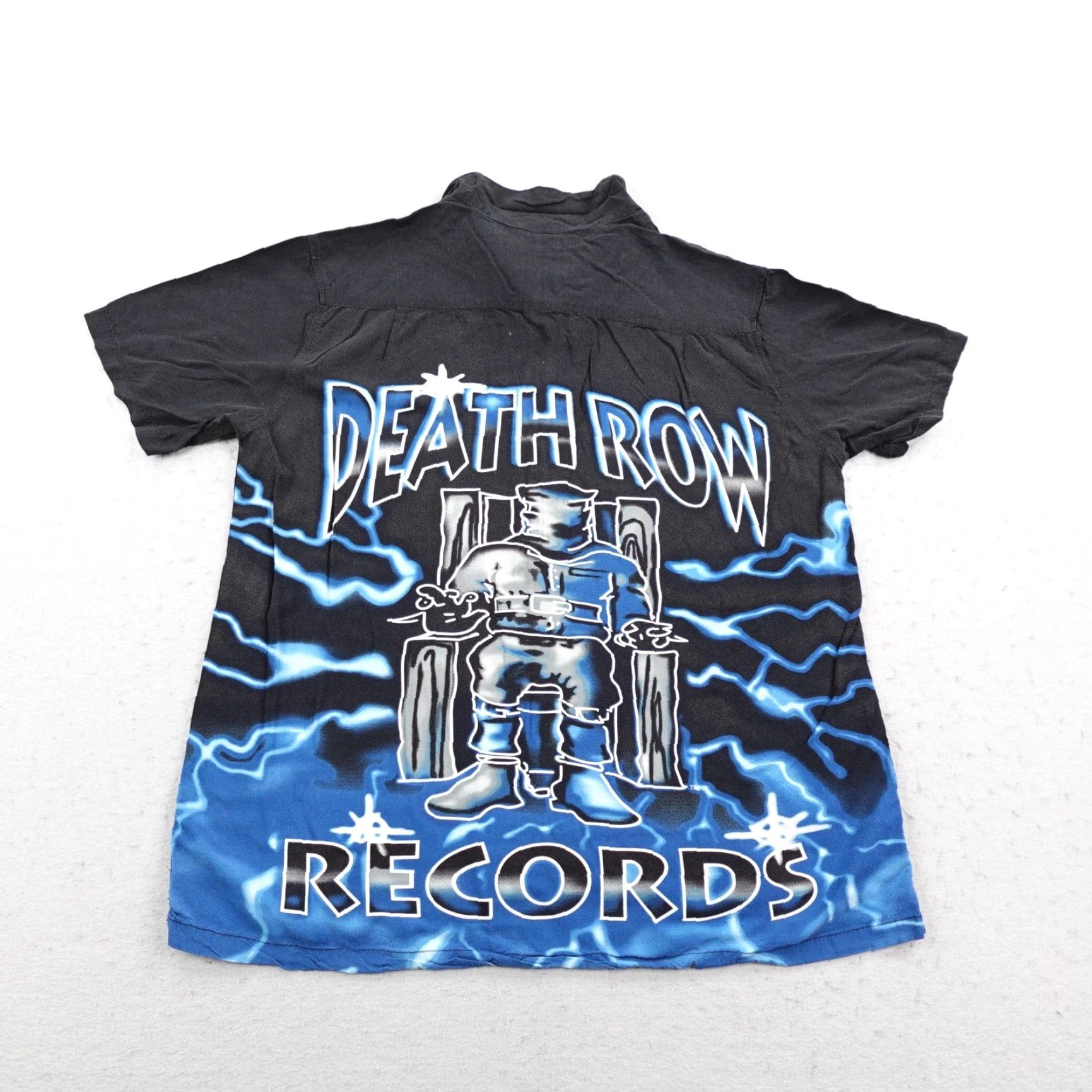 Vintage VINTAGE Death Row Records Shirt Mens Black Blue Button Up Lightning Graphic Hip Hop Camp Size US L / EU 52-54 / 3 - 6 Thumbnail