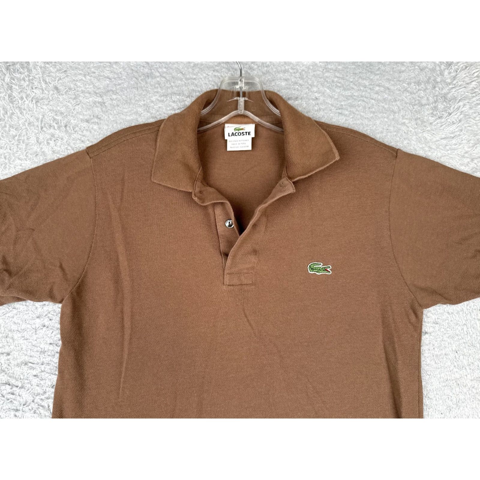 Lacoste VINTAGE Lacoste Polo Shirt Women 2 Brown Short Sleeve Slim Cotton Blend JerseyREAD Size XS / US 0-2 / IT 36-38 - 4 Thumbnail