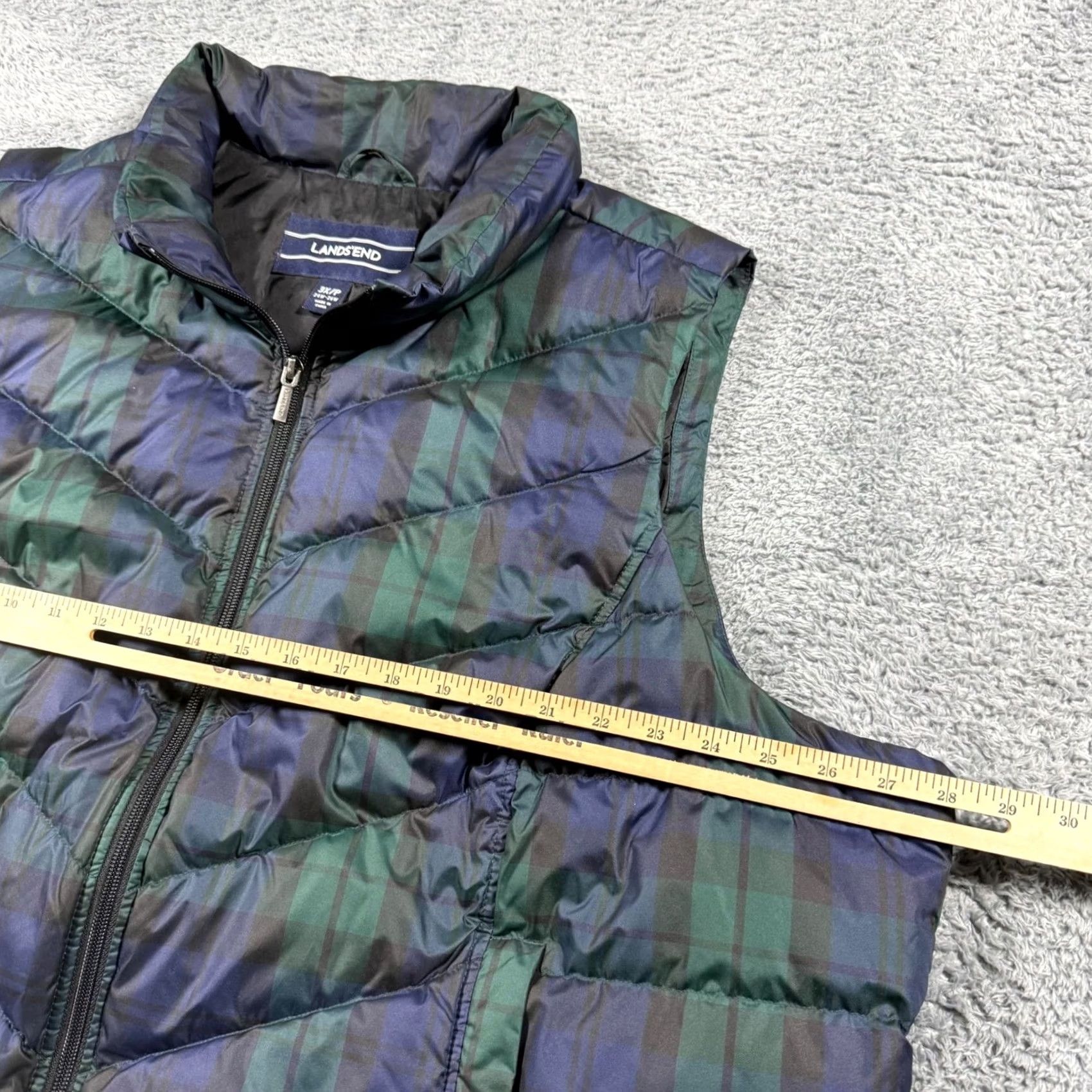 Lands' End Lands End Black Watch Plaid Down Puffer Vest Full Zip Multicolor Size 3XL Size US XXL / EU 58 / 5 - 7 Thumbnail