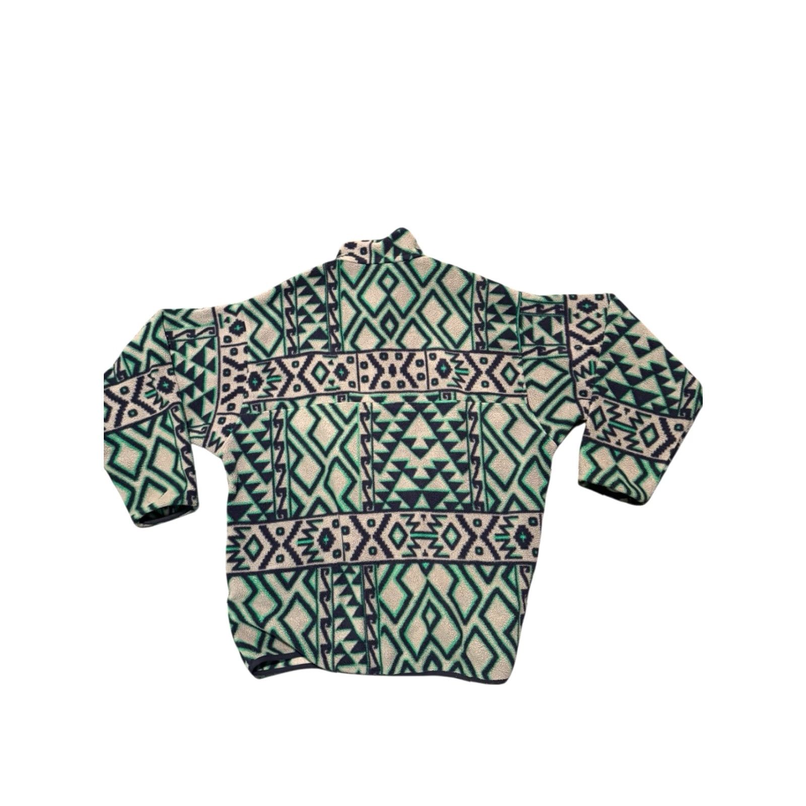 Patagonia VINTAGE Patagonia Men's L Synchilla Snap-T Fleece Pullover Geometric Aztec Teal Green Size US L / EU 52-54 / 3 - 6 Thumbnail