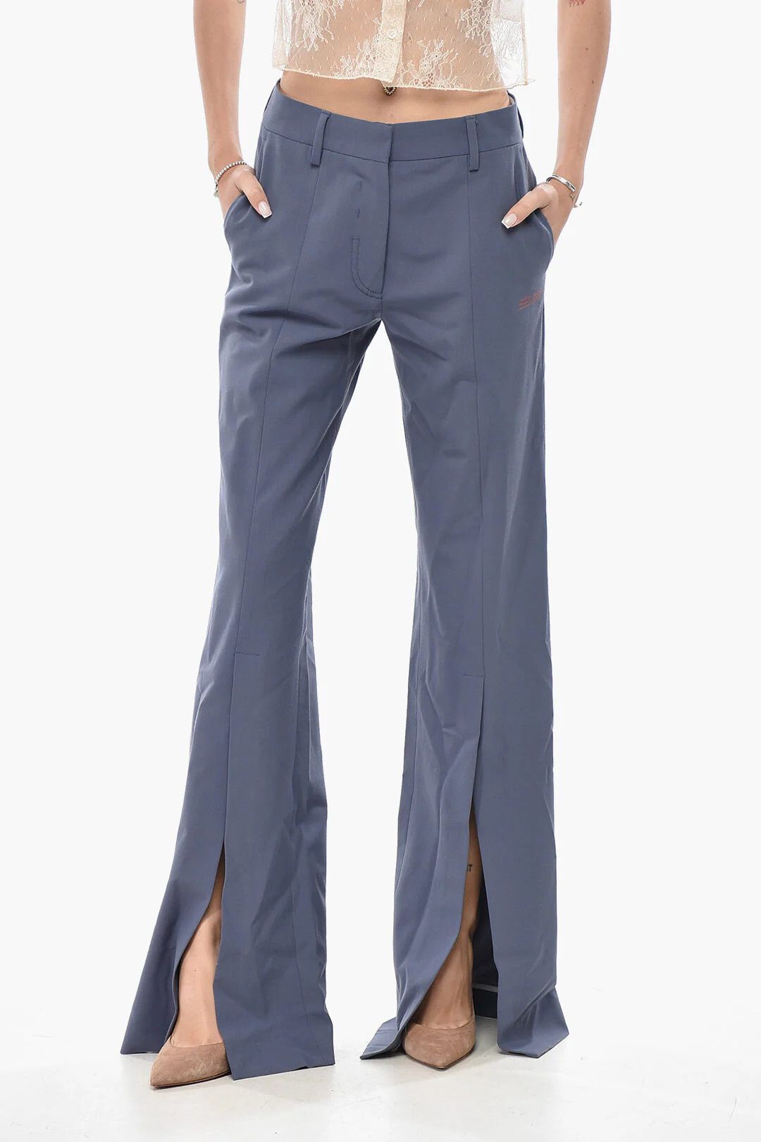 Off-White og1mm0426 Wool-Blend 4-Pocket Pant in Light Blue Size 27" / US 4 / IT 40 - 1 Thumbnail