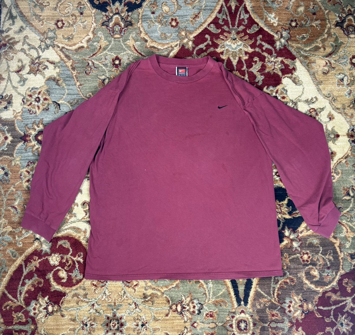 Nike × Vintage Vintage 1998 Nike Embroidered Swoosh long sleeve Tshirt Size US XL / EU 56 / 4 - 1 Thumbnail