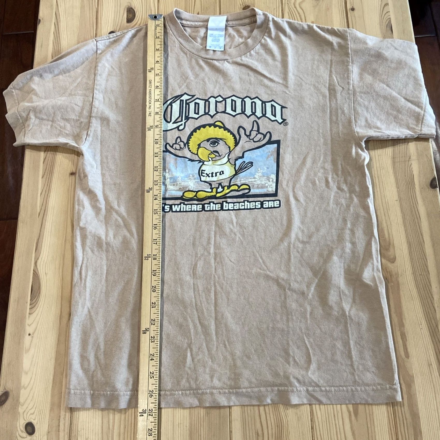 AAA Y2K Corona Beer Its Where The Beaches Are T Shirt Cartoon Funny Medium Mens Long Sleeve Crew Neck Beige Cotton Beach 90s Theme NFT? Size US M / EU 48-50 / 2 - 4 Thumbnail