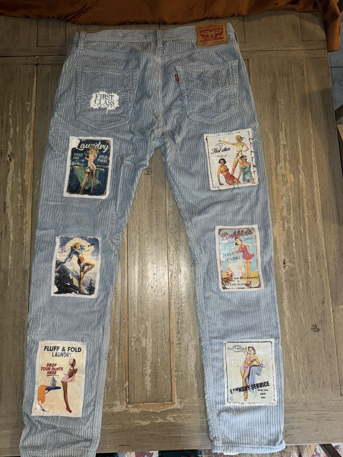 Levi's Levis jeans x “First Class Apparel” 1 of 1 customs Size US 34 / EU 50 - 3 Thumbnail