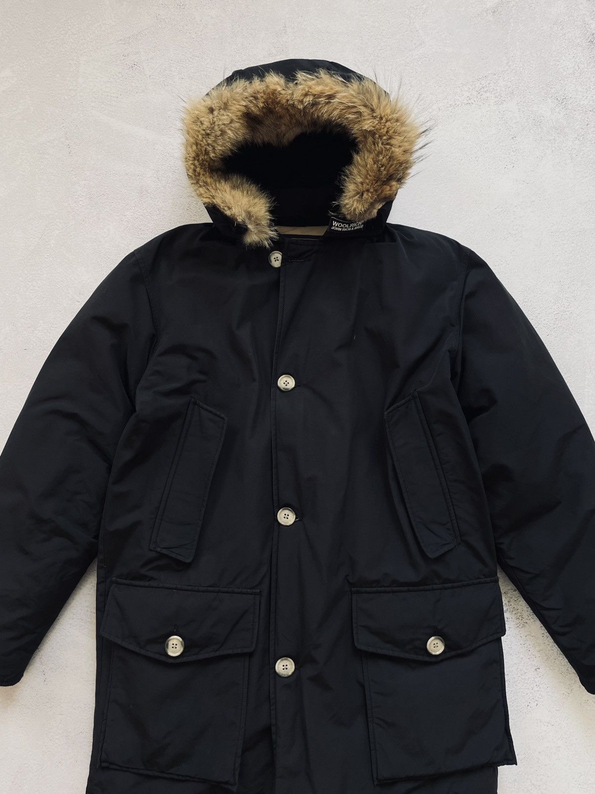 Woolrich Woolen Mills Woolrich Mens Black Fur Hooded Parka Jacket Size US S / EU 44-46 / 1 - 3 Thumbnail
